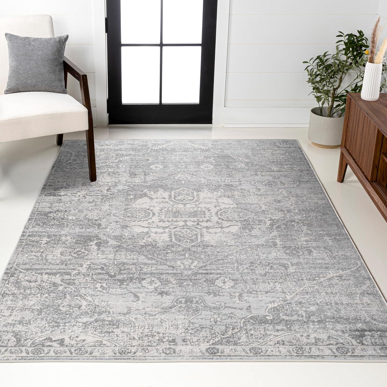 imageJONATHAN Y Modern Vintage Medallion Gray Runner Rug 2x10 Country Floral EasyCleaning for Living Room Bedroom Kitchen Pet Friendly NonShedding MDP104B210Grey