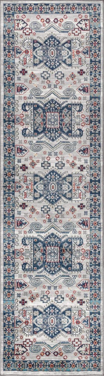 imageJONATHAN Y Modern Vintage Medallion Light Grey 5 Round Indoor Area Rug Country Floral EasyCleaning for Living Room Bedroom Kitchen Pet Friendly NonShedding MDP108B5RLight Grey Blue