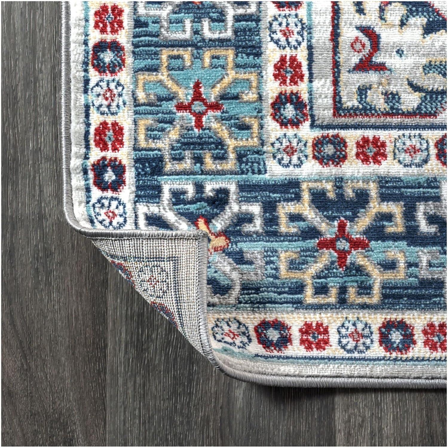 imageJONATHAN Y Modern Vintage Medallion Light Grey 5 Round Indoor Area Rug Country Floral EasyCleaning for Living Room Bedroom Kitchen Pet Friendly NonShedding MDP108B5RLight Grey Blue