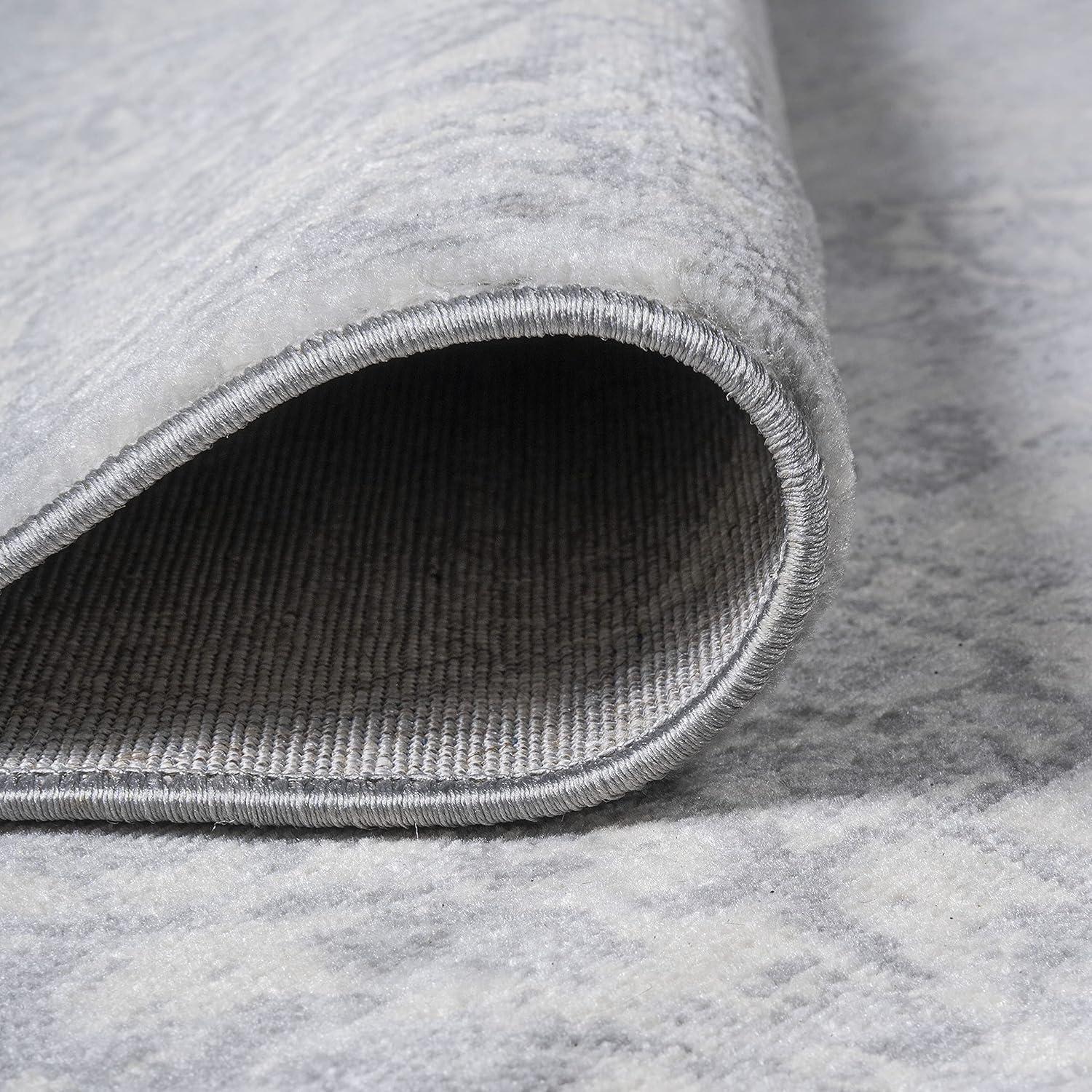 imageJONATHAN Y Modern Vintage Moroccan Medallion Light Gray 5 Round Indoor Area Rug Country Floral EasyCleaning for Living Room Bedroom Kitchen Pet Friendly NonShedding MDP103B5RLight Gray