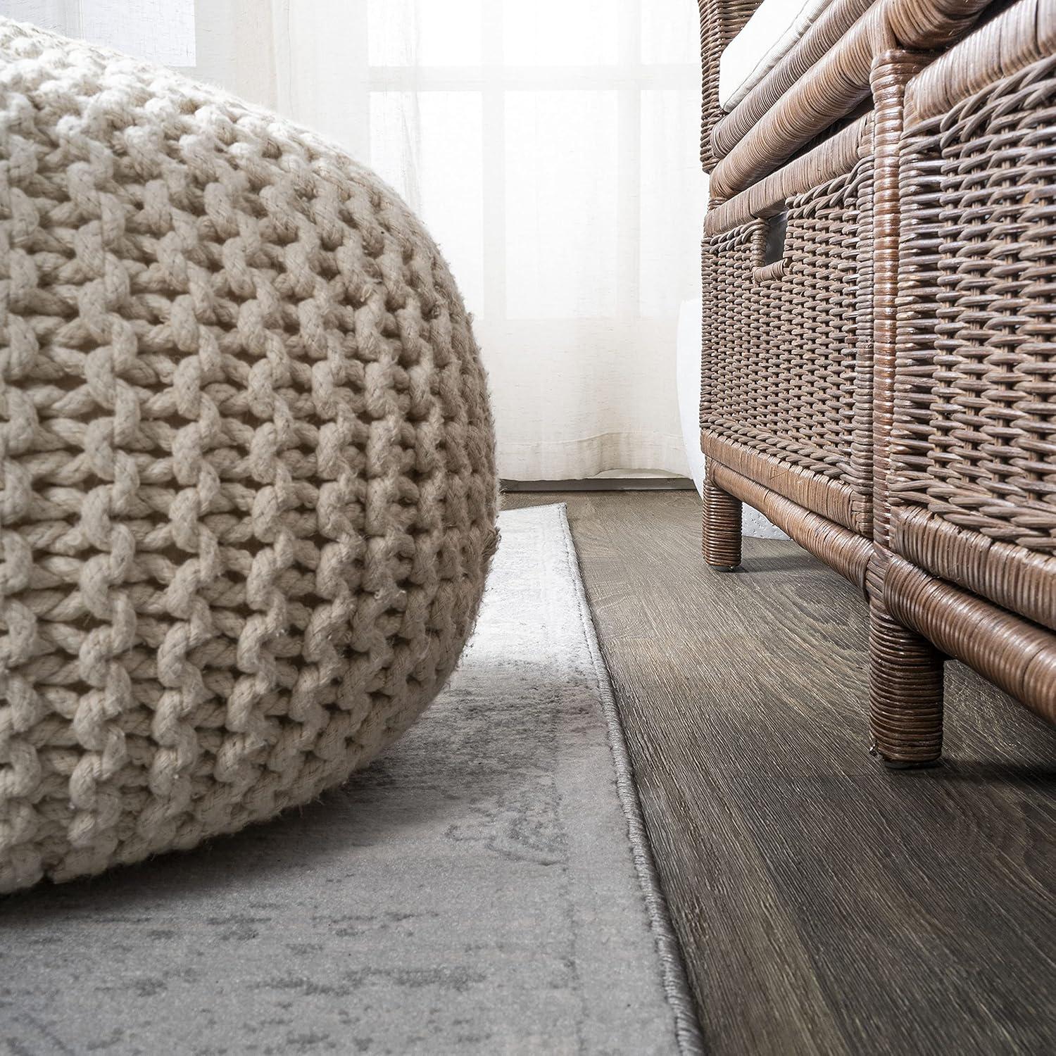 imageJONATHAN Y Modern Vintage Moroccan Medallion Light Gray 5 Round Indoor Area Rug Country Floral EasyCleaning for Living Room Bedroom Kitchen Pet Friendly NonShedding MDP103B5RLight Gray