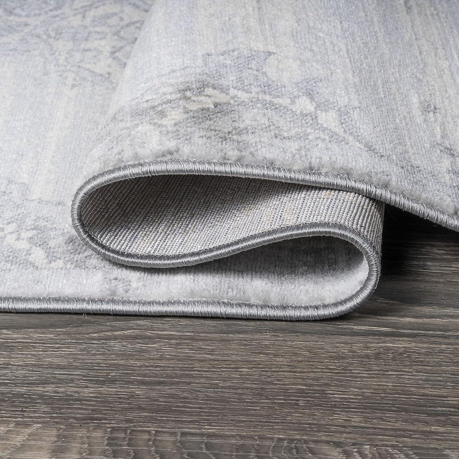 imageJONATHAN Y Modern Vintage Moroccan Medallion Light Gray 5 Round Indoor Area Rug Country Floral EasyCleaning for Living Room Bedroom Kitchen Pet Friendly NonShedding MDP103B5RLight Gray