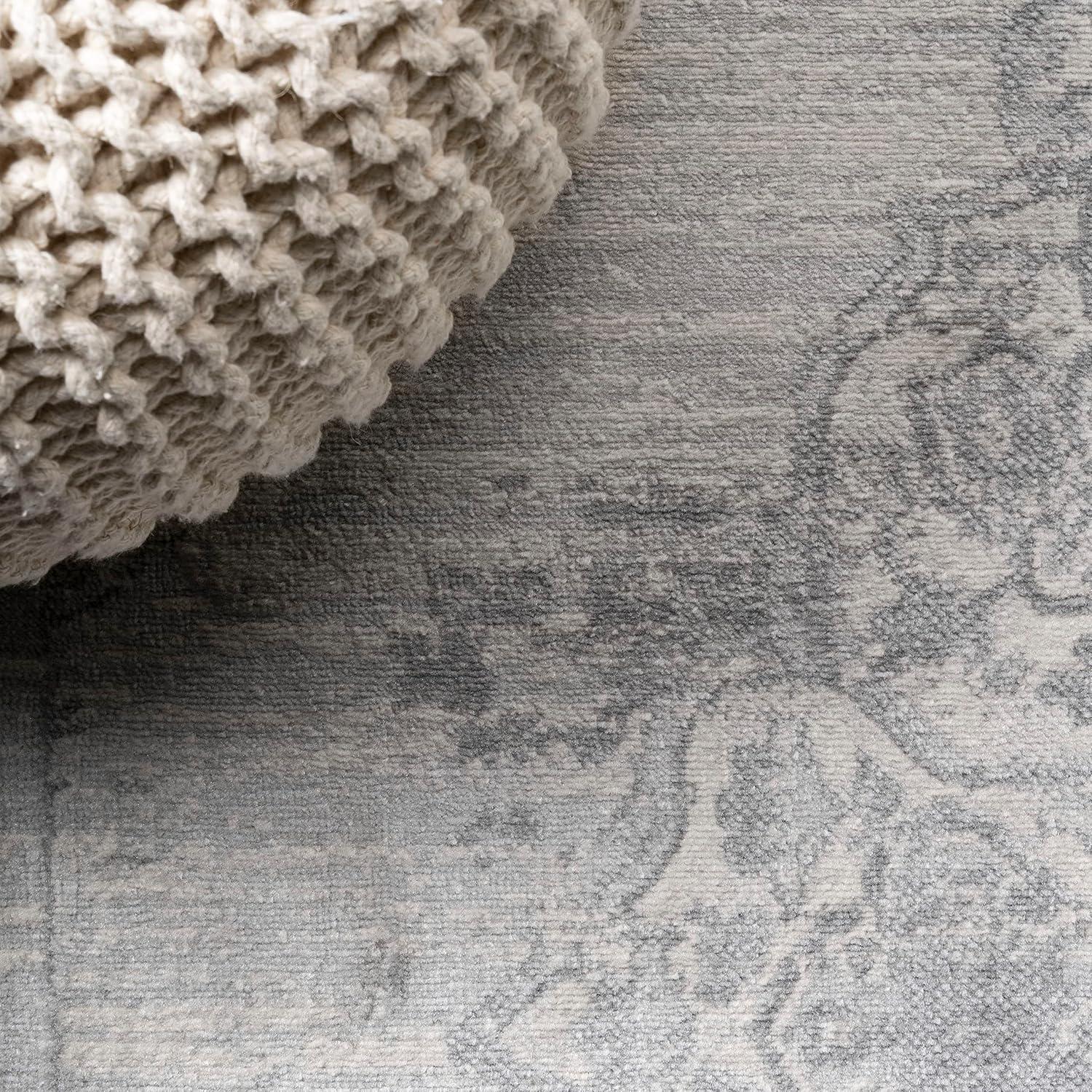 imageJONATHAN Y Modern Vintage Moroccan Medallion Light Gray 5 Round Indoor Area Rug Country Floral EasyCleaning for Living Room Bedroom Kitchen Pet Friendly NonShedding MDP103B5RLight Gray