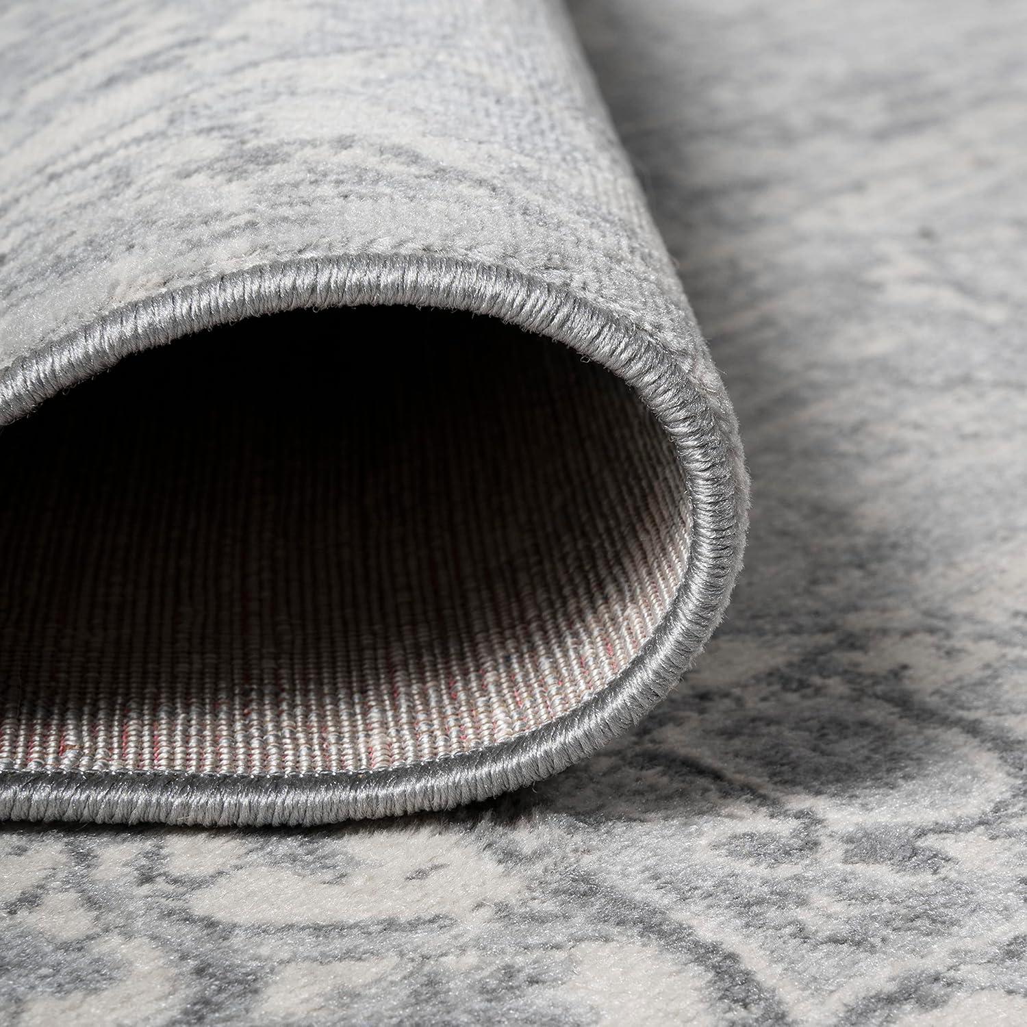 imageJONATHAN Y Modern Vintage Moroccan Medallion Light Gray 5 Round Indoor Area Rug Country Floral EasyCleaning for Living Room Bedroom Kitchen Pet Friendly NonShedding MDP103B5RLight Gray