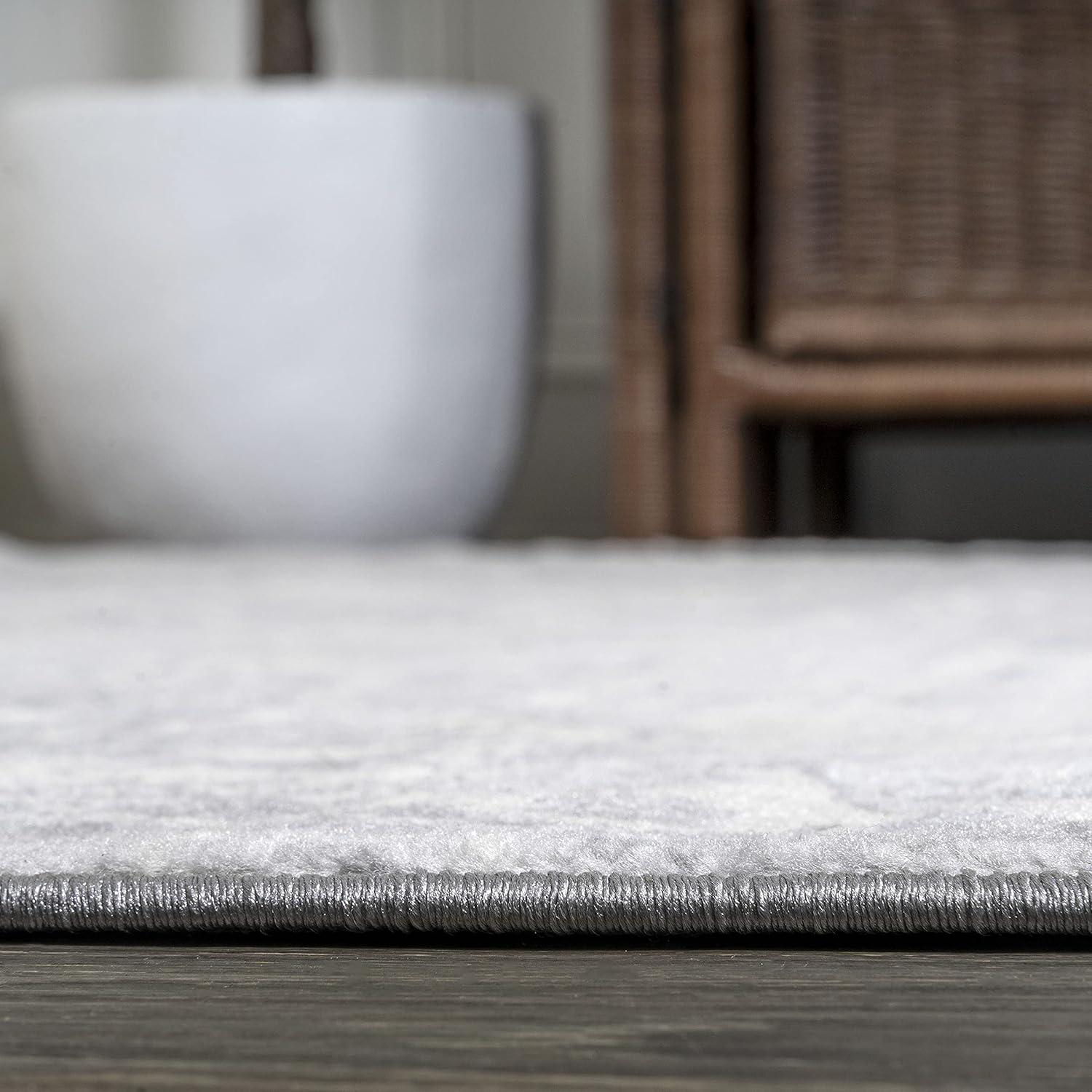 imageJONATHAN Y Modern Vintage Moroccan Medallion Light Gray 5 Round Indoor Area Rug Country Floral EasyCleaning for Living Room Bedroom Kitchen Pet Friendly NonShedding MDP103B5RLight Gray