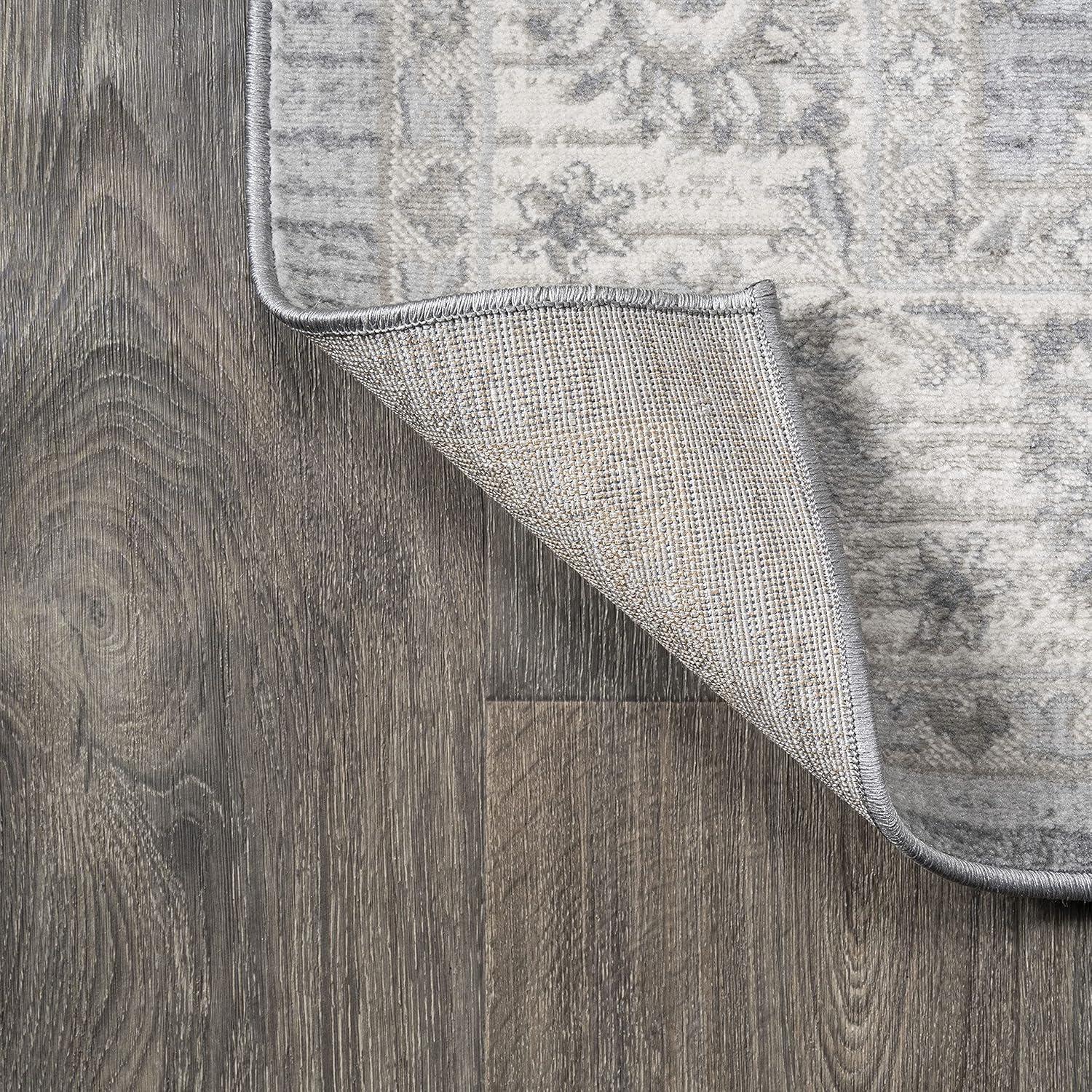 imageJONATHAN Y Modern Vintage Moroccan Traditional GrayBlue 5 Round Indoor Area Rug Country Floral EasyCleaning for Living Room Bedroom Kitchen Pet Friendly NonShedding MDP101G5RLight Gray