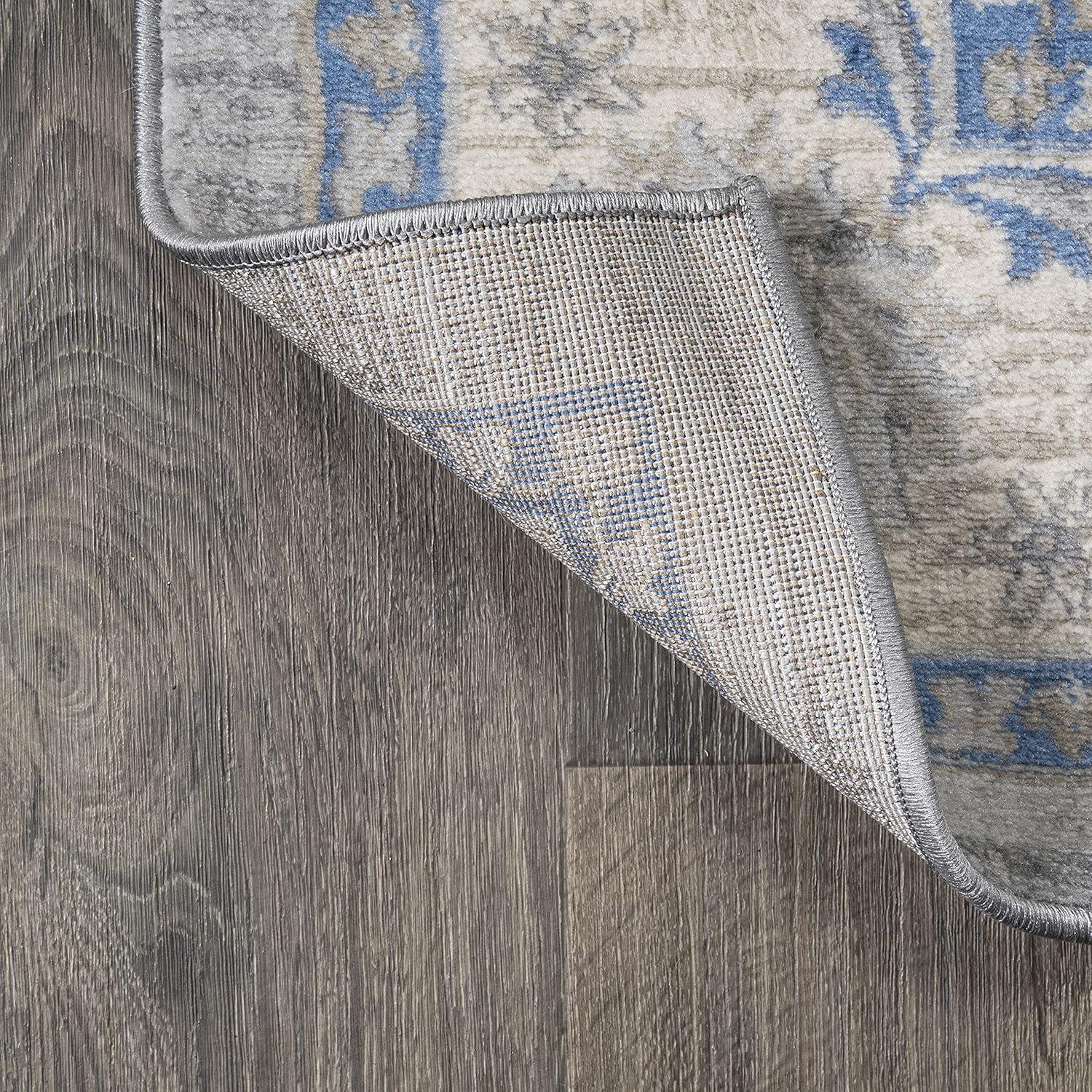 imageJONATHAN Y Modern Vintage Moroccan Traditional GrayBlue 5 Round Indoor Area Rug Country Floral EasyCleaning for Living Room Bedroom Kitchen Pet Friendly NonShedding MDP101G5RGrayBlue