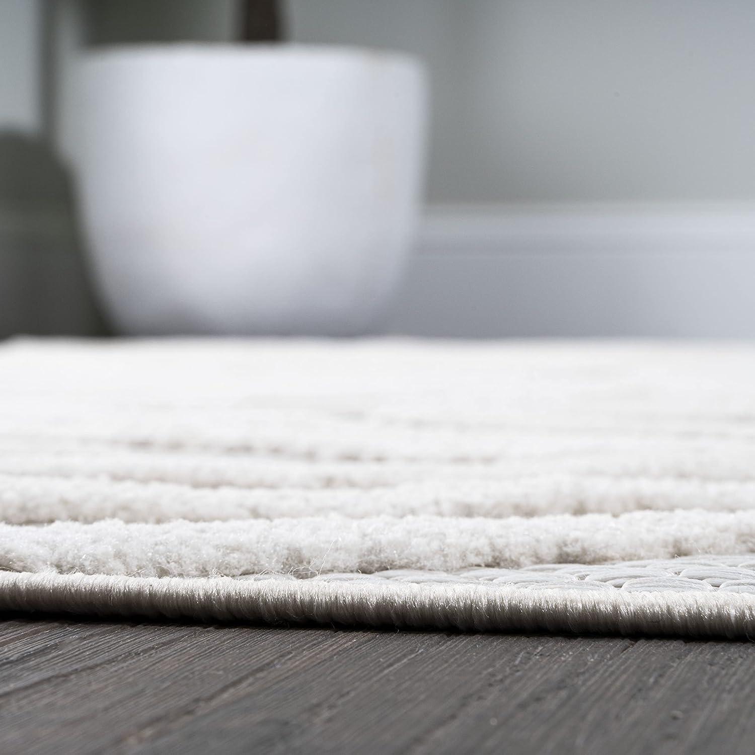 imageJONATHAN Y Moroccan Diamond Indoor Outdoor Round Area Rug 5 Ft Ivory Balansat for Backyard Patio Porch EasyCleaning High Traffic PetFriendly NonShedding IBZ100D5RIvory