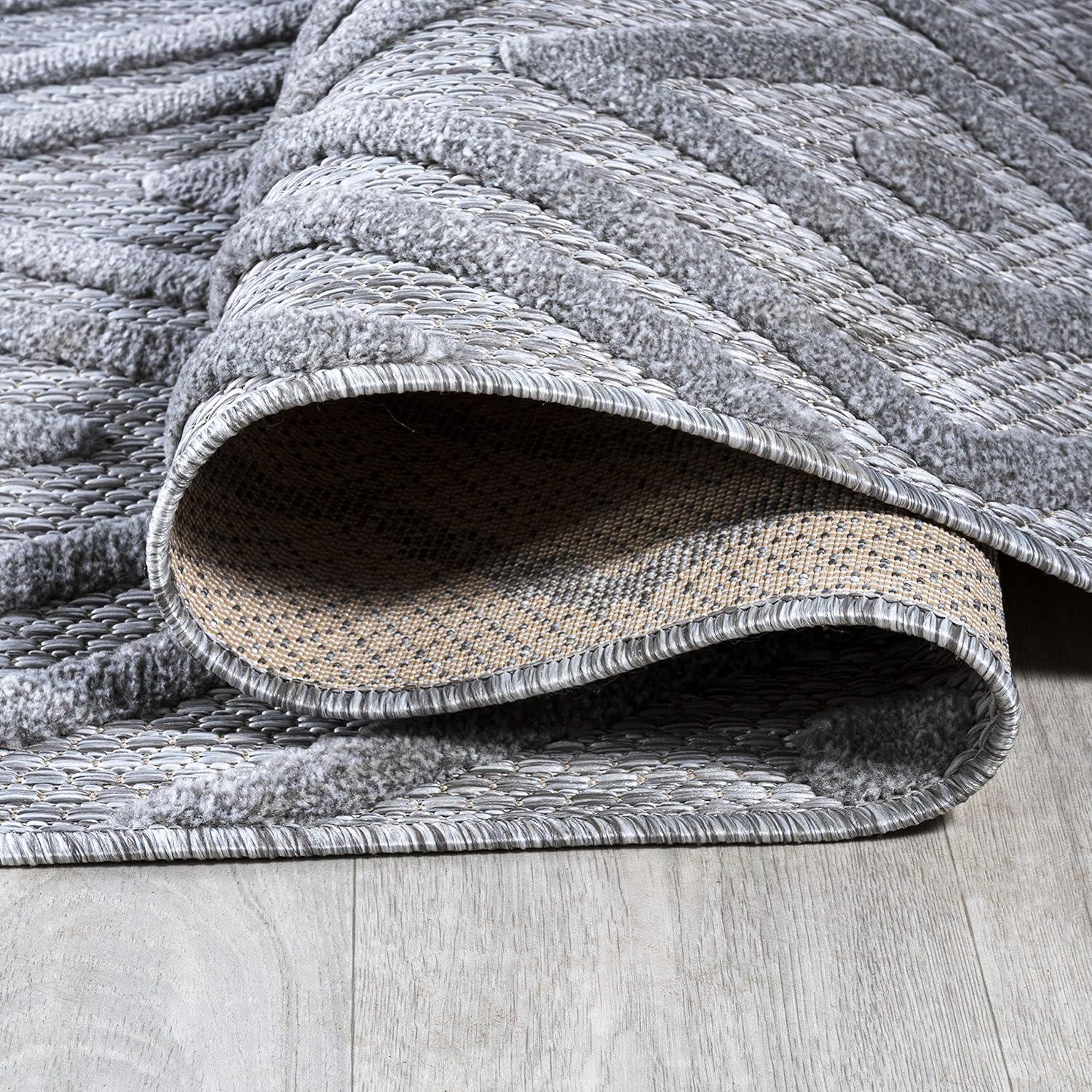 imageJONATHAN Y Moroccan Diamond Indoor Outdoor Round Area Rug 5 Ft Ivory Balansat for Backyard Patio Porch EasyCleaning High Traffic PetFriendly NonShedding IBZ100D5RLight Gray