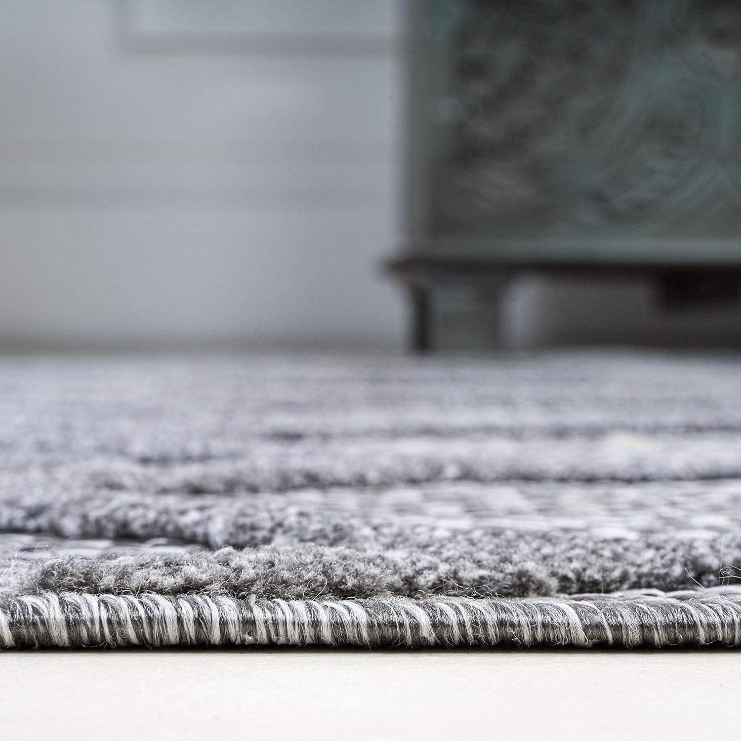 imageJONATHAN Y Moroccan Diamond Indoor Outdoor Round Area Rug 5 Ft Light Gray Peralta for Backyard Patio Porch EasyCleaning High Traffic PetFriendly NonShedding IBZ103C5RDark Gray