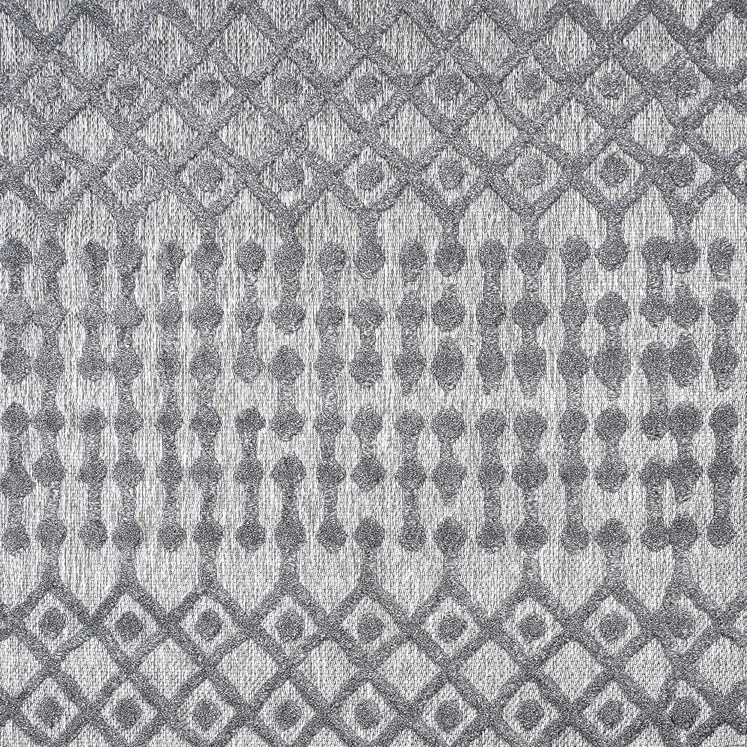 imageJONATHAN Y Moroccan Diamond Indoor Outdoor Round Area Rug 5 Ft Light Gray Peralta for Backyard Patio Porch EasyCleaning High Traffic PetFriendly NonShedding IBZ103C5RDark Gray