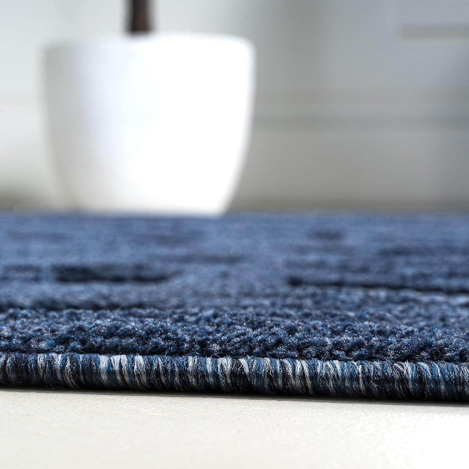 imageJONATHAN Y Neutral Geometric Indoor Outdoor Round Area Rug 5 Ft Dark Gray Talaia for Backyard Patio Porch EasyCleaning High Traffic PetFriendly NonShedding IBZ102A5RNavy