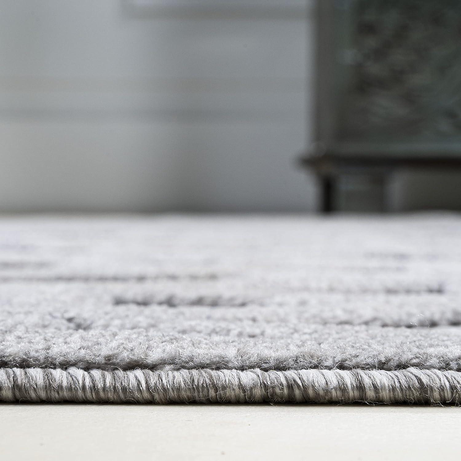 imageJONATHAN Y Neutral Geometric Indoor Outdoor Round Area Rug 5 Ft Dark Gray Talaia for Backyard Patio Porch EasyCleaning High Traffic PetFriendly NonShedding IBZ102A5RLight Gray