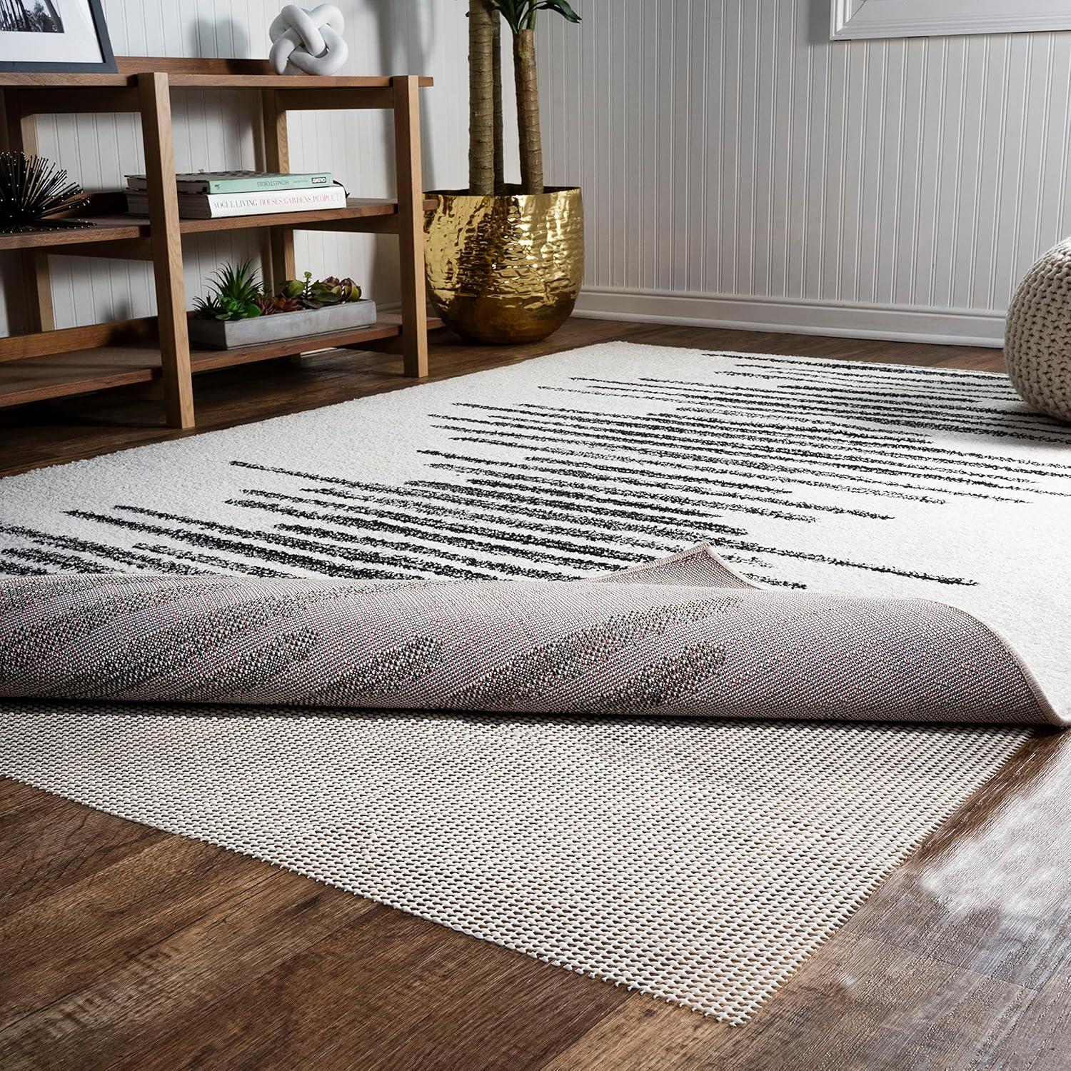 imageJONATHAN Y PAD200A5 Ultra Stop Rug Pad 5 ft x 8 ft Area Rug Solid Casual Latex Free PVCCoated Polyester 25quot Thick for Tile and HardSurface Floors CreamCream