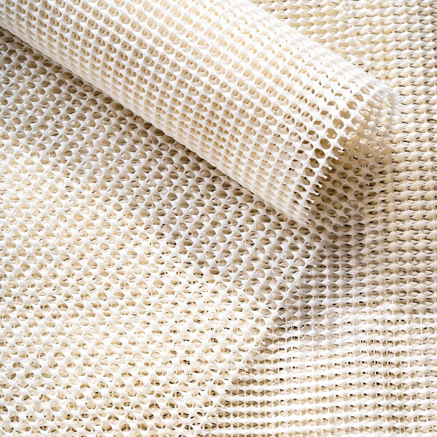 imageJONATHAN Y PAD200A5 Ultra Stop Rug Pad 5 ft x 8 ft Area Rug Solid Casual Latex Free PVCCoated Polyester 25quot Thick for Tile and HardSurface Floors CreamCream