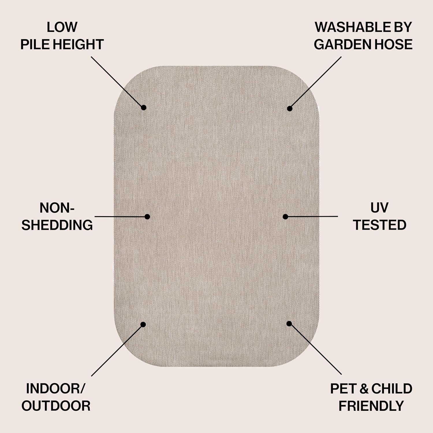 imageJONATHAN Y Radius Corner Solid Indoor Outdoor Runner Rug 2X8 Light Rose Miles Modern Minimalist for Backyard Patio Porch EasyCleaning High Traffic PetFriendly NonShedding SHP100E28Beige