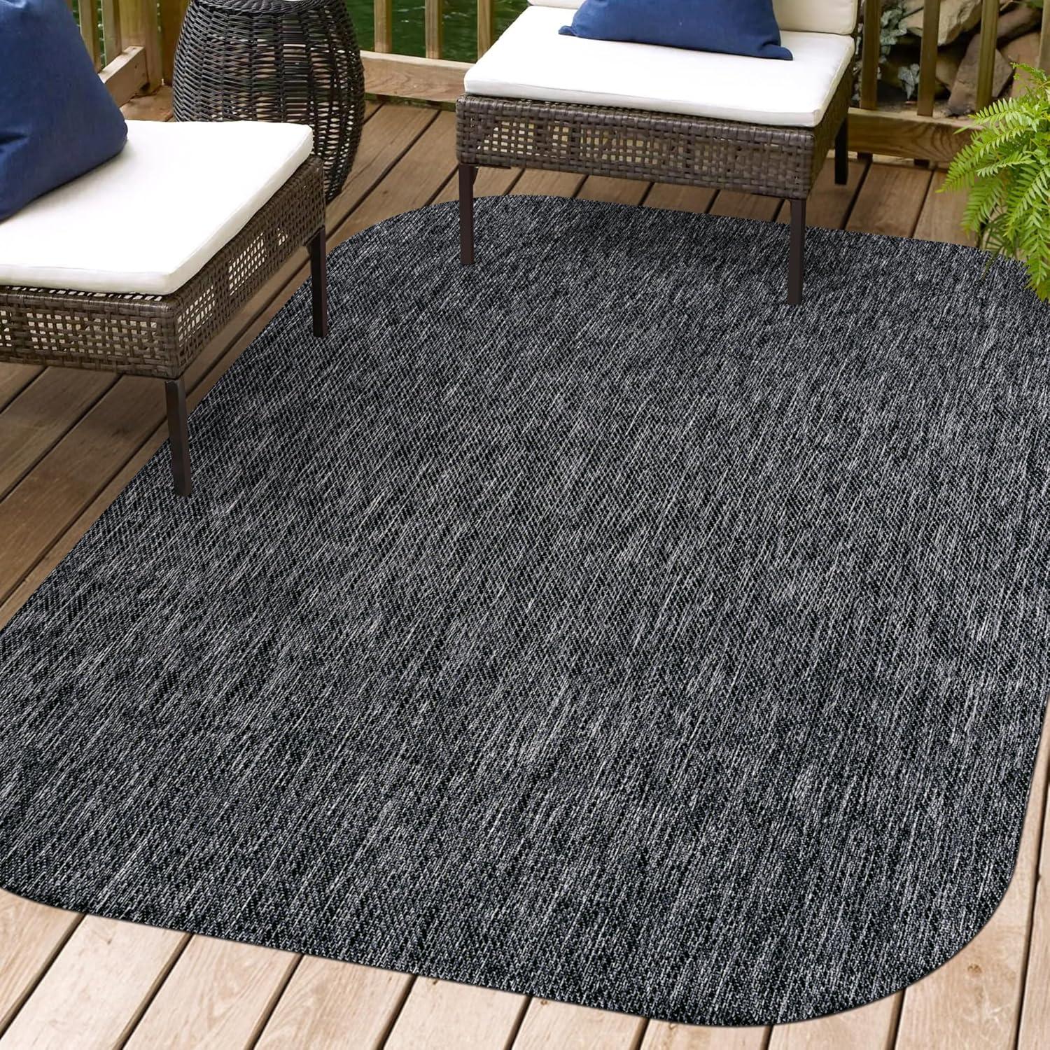 imageJONATHAN Y Radius Corner Solid Indoor Outdoor Runner Rug 2X8 Light Rose Miles Modern Minimalist for Backyard Patio Porch EasyCleaning High Traffic PetFriendly NonShedding SHP100E28Dark Gray