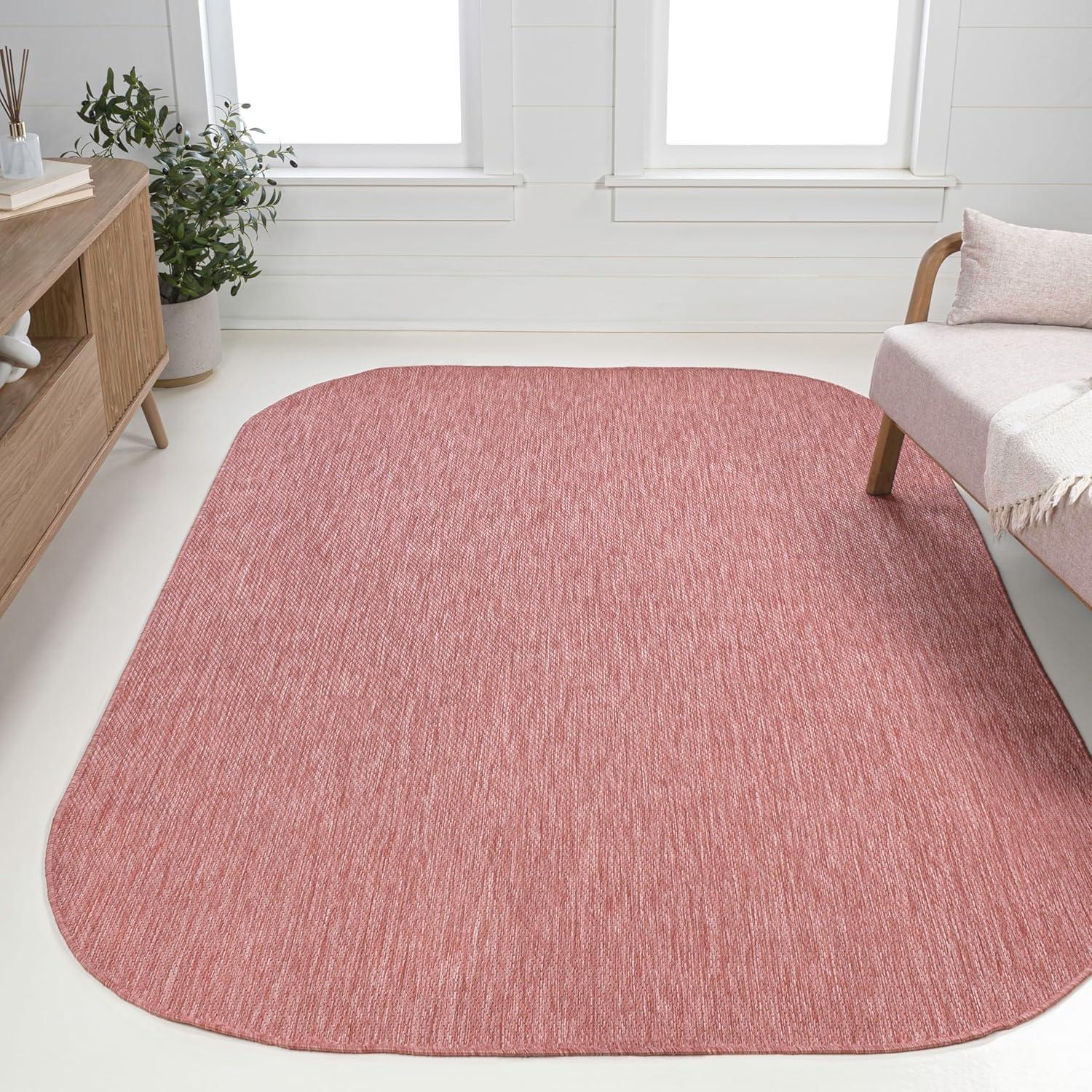 imageJONATHAN Y Radius Corner Solid Indoor Outdoor Runner Rug 2X8 Light Rose Miles Modern Minimalist for Backyard Patio Porch EasyCleaning High Traffic PetFriendly NonShedding SHP100E28Light Rose