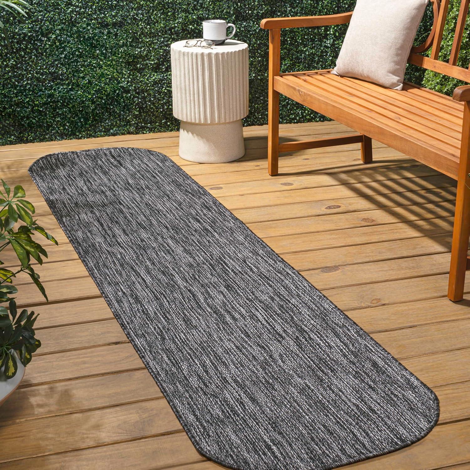 imageJONATHAN Y Radius Corner Solid Indoor Outdoor Runner Rug 2X8 Light Rose Miles Modern Minimalist for Backyard Patio Porch EasyCleaning High Traffic PetFriendly NonShedding SHP100E28Dark Gray
