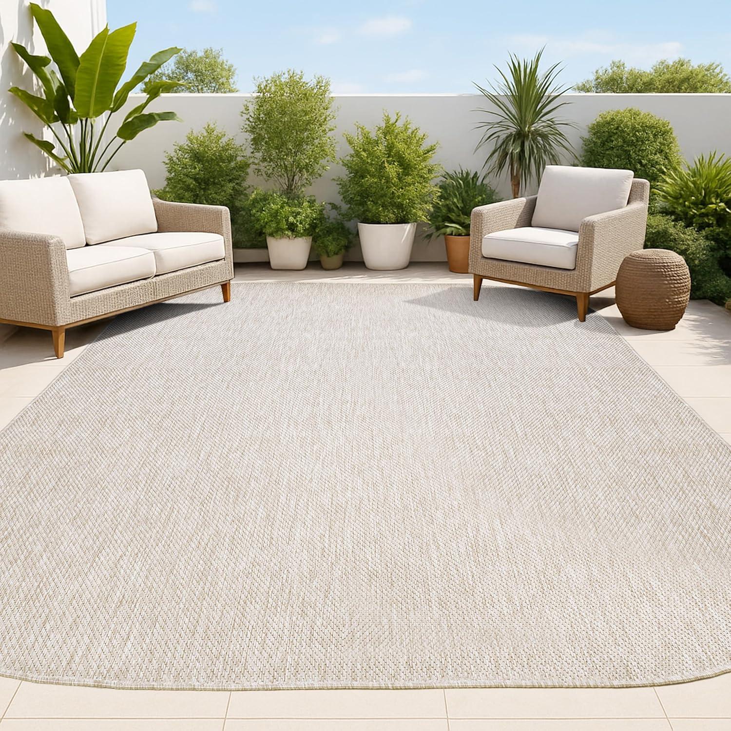 imageJONATHAN Y Radius Corner Solid Indoor Outdoor Runner Rug 2X8 Light Rose Miles Modern Minimalist for Backyard Patio Porch EasyCleaning High Traffic PetFriendly NonShedding SHP100E28Beige