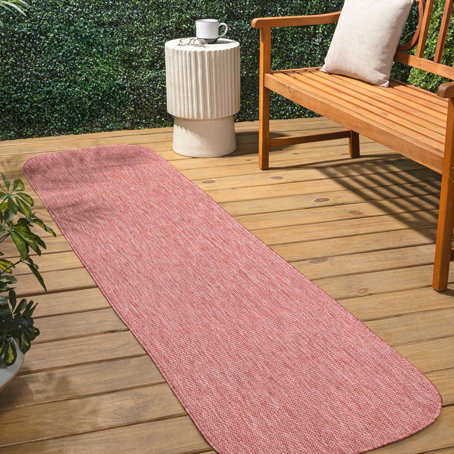 imageJONATHAN Y Radius Corner Solid Indoor Outdoor Runner Rug 2X8 Light Rose Miles Modern Minimalist for Backyard Patio Porch EasyCleaning High Traffic PetFriendly NonShedding SHP100E28Light Rose