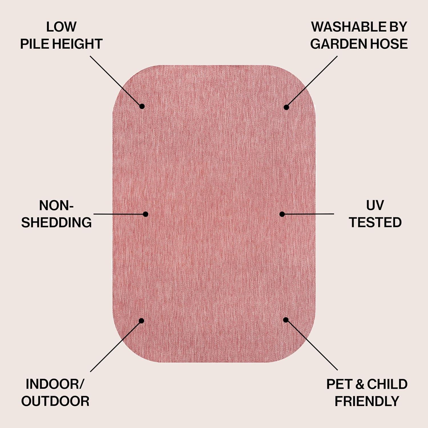 imageJONATHAN Y Radius Corner Solid Indoor Outdoor Runner Rug 2X8 Light Rose Miles Modern Minimalist for Backyard Patio Porch EasyCleaning High Traffic PetFriendly NonShedding SHP100E28Light Rose