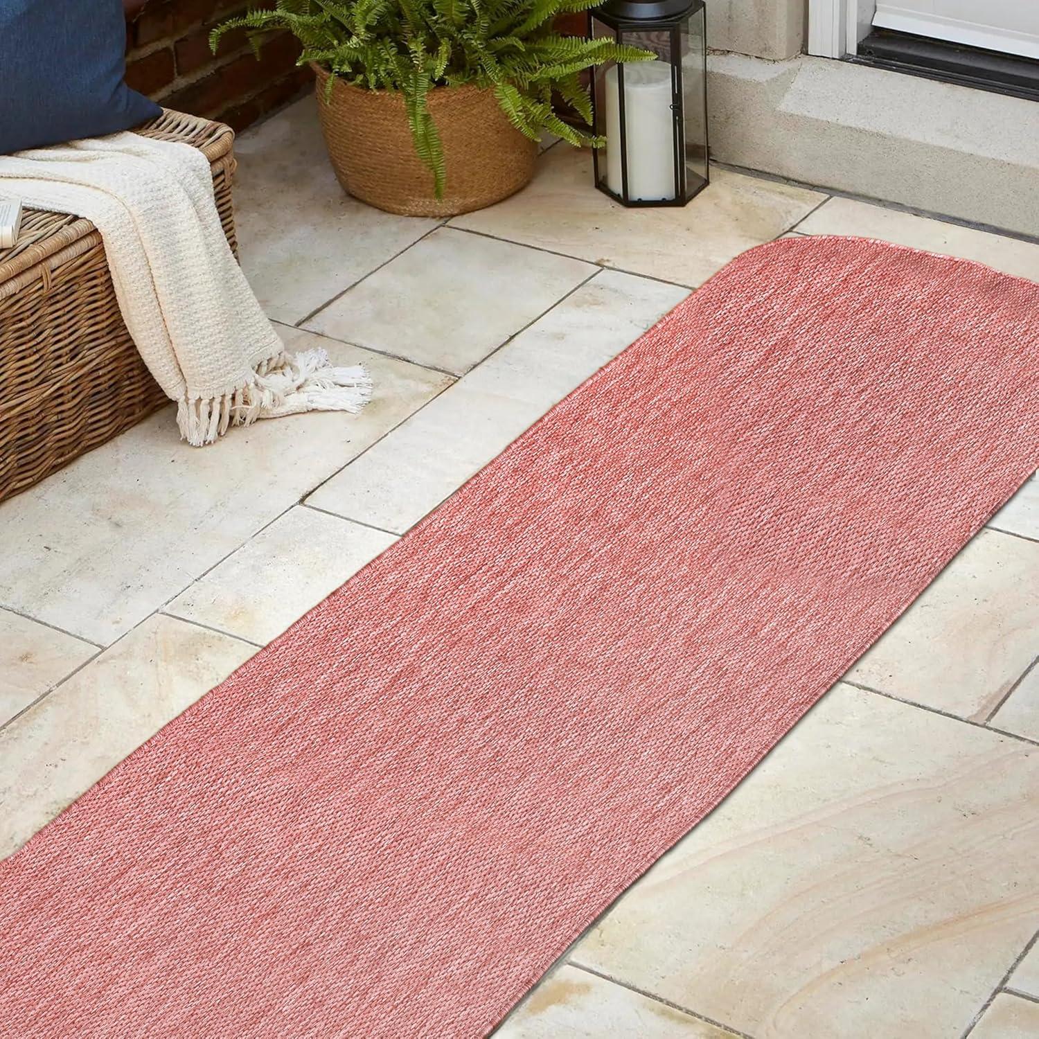 imageJONATHAN Y Radius Corner Solid Indoor Outdoor Runner Rug 2X8 Light Rose Miles Modern Minimalist for Backyard Patio Porch EasyCleaning High Traffic PetFriendly NonShedding SHP100E28Light Rose
