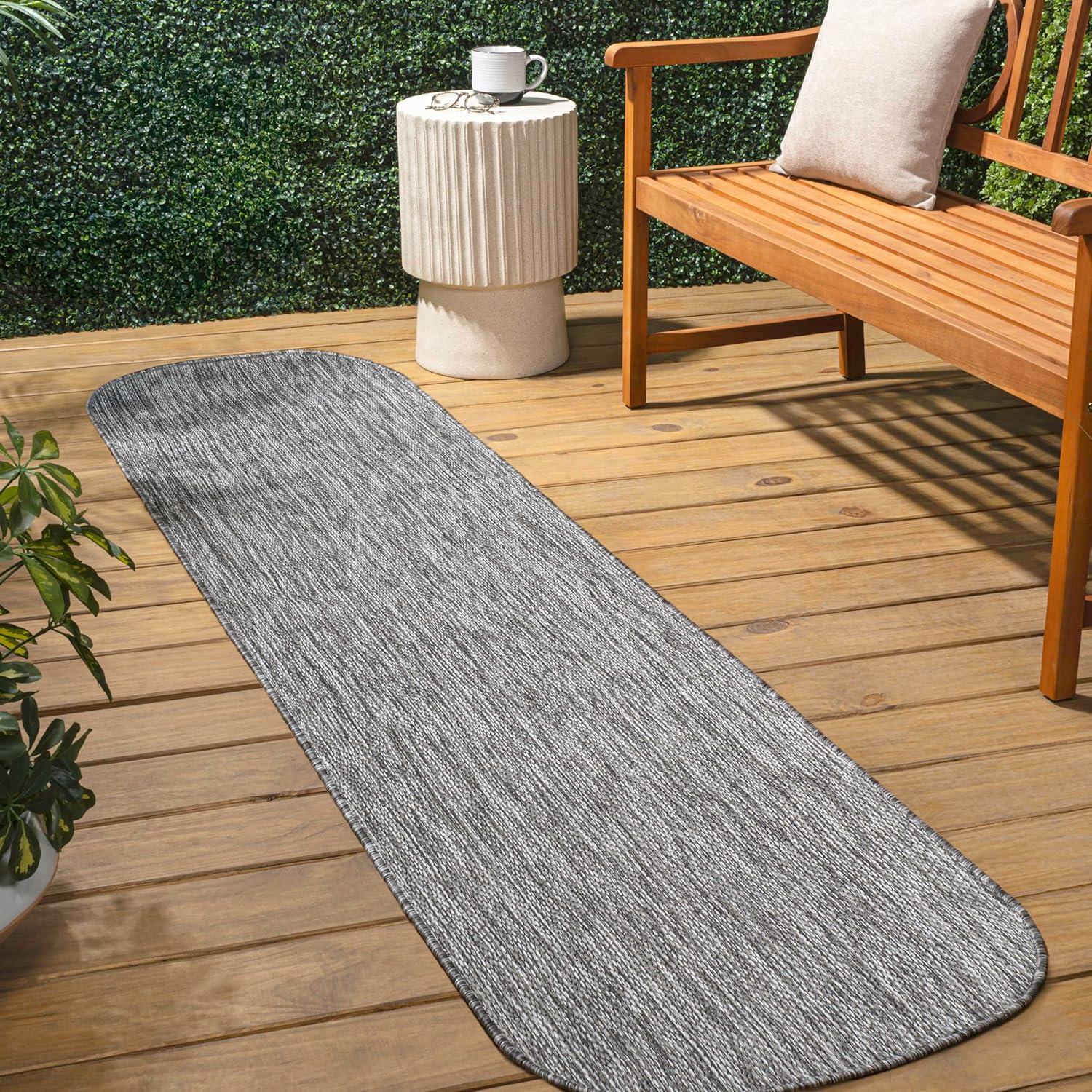 imageJONATHAN Y Radius Corner Solid Indoor Outdoor Runner Rug 2X8 Light Rose Miles Modern Minimalist for Backyard Patio Porch EasyCleaning High Traffic PetFriendly NonShedding SHP100E28Grey