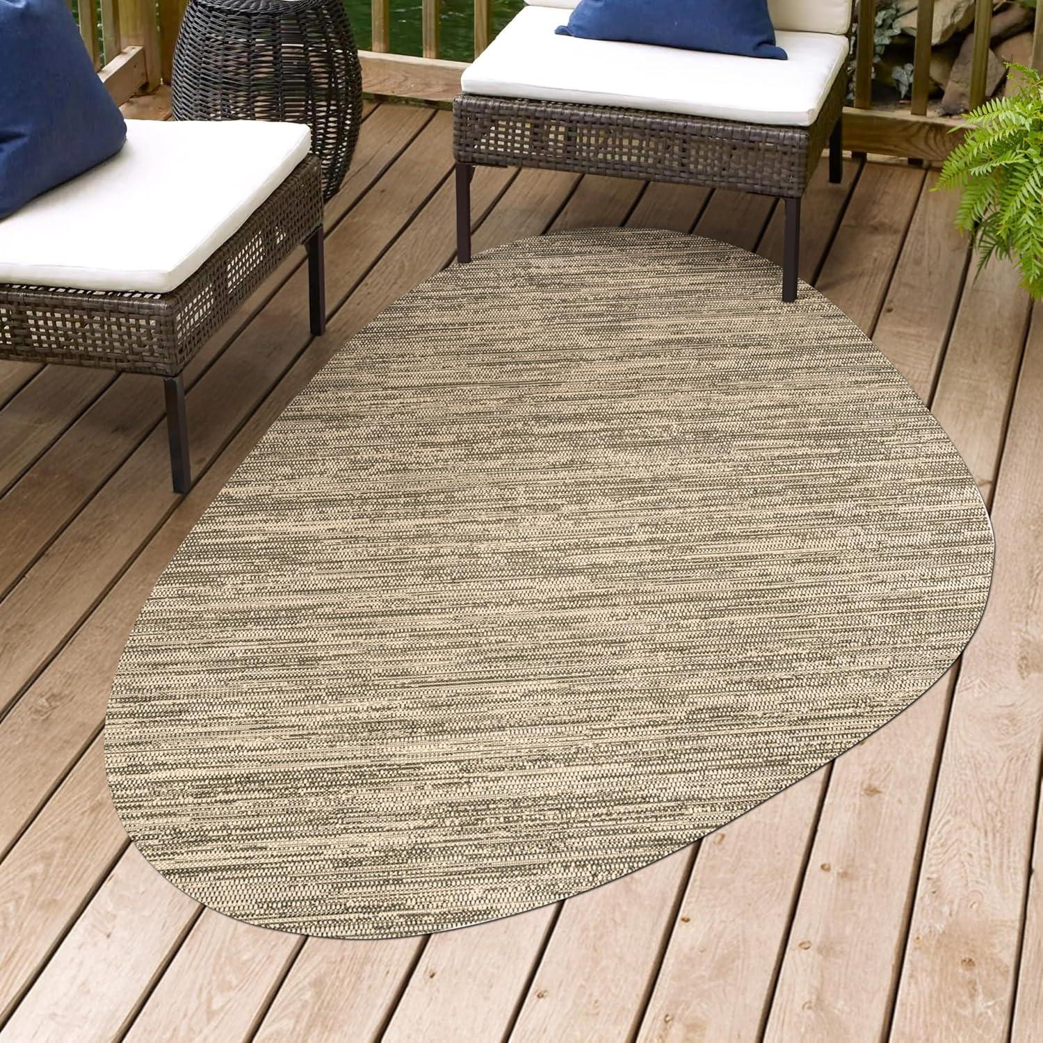 imageJONATHAN Y Rustic Abstract Indoor Outdoor Area Rug 5X8 BeigeRed Callan Modern for Backyard Patio Porch EasyCleaning High Traffic PetFriendly NonShedding SHP202C5BeigeBrown
