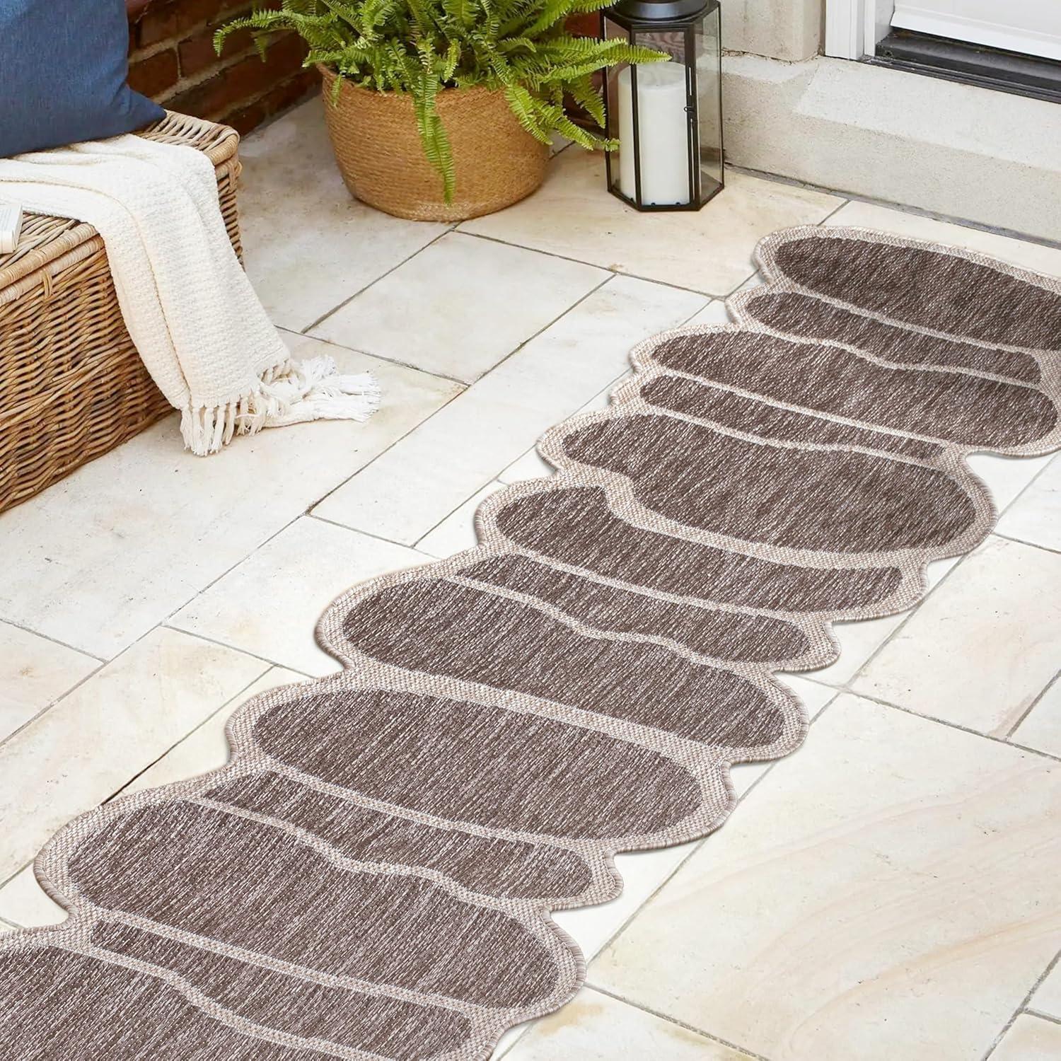 imageJONATHAN Y Rustic Abstract Indoor Outdoor Area Rug 5X8 Light BrownBeige Jasper Modern for Backyard Patio Porch EasyCleaning High Traffic PetFriendly NonShedding SHP101D5Light BrownBeige