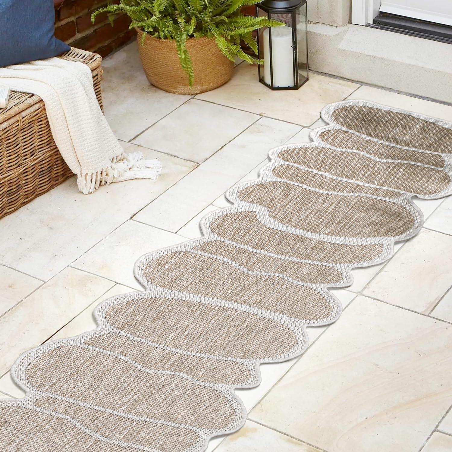 imageJONATHAN Y Rustic Abstract Indoor Outdoor Area Rug 5X8 Light BrownBeige Jasper Modern for Backyard Patio Porch EasyCleaning High Traffic PetFriendly NonShedding SHP101D5BeigeCream