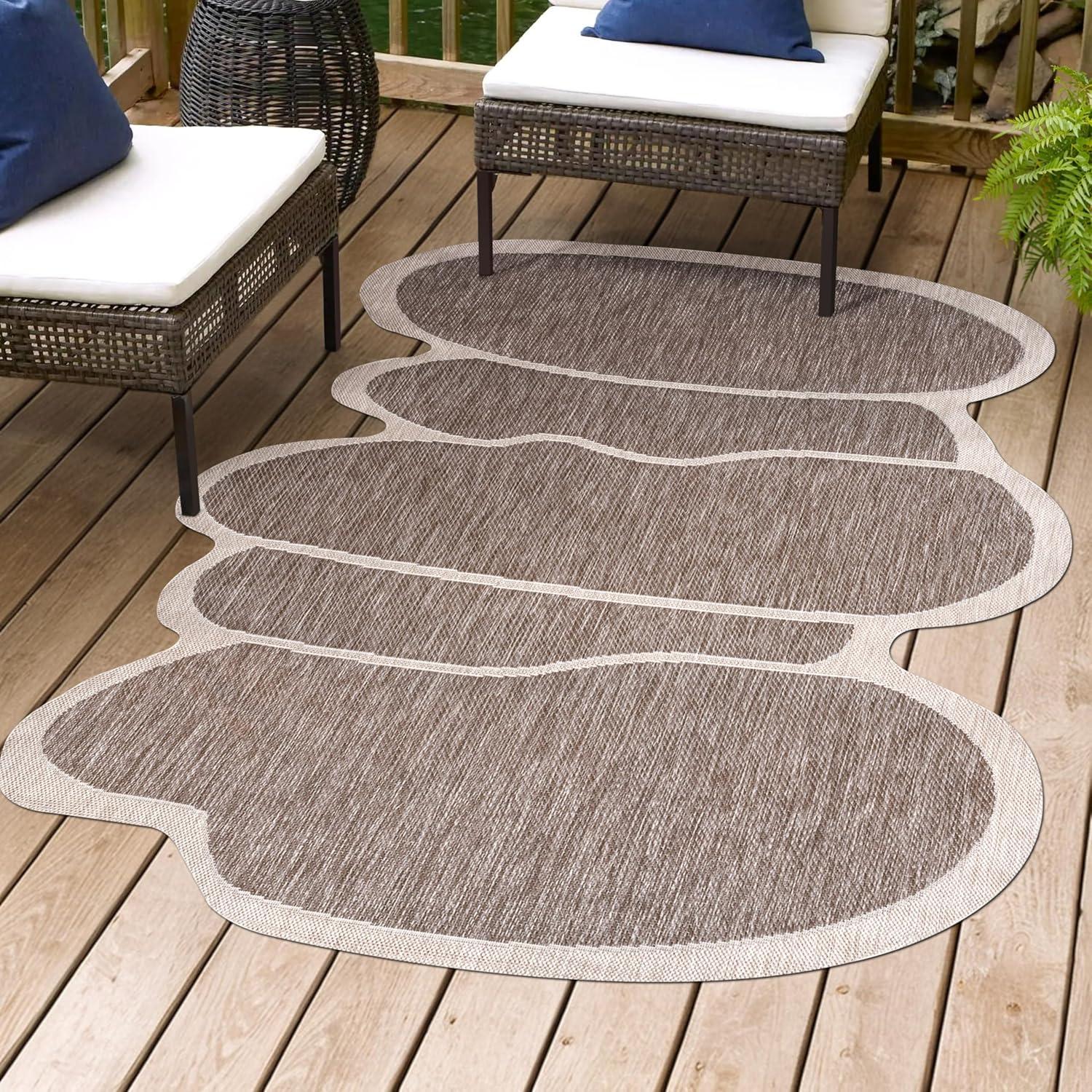 imageJONATHAN Y Rustic Abstract Indoor Outdoor Area Rug 5X8 Light BrownBeige Jasper Modern for Backyard Patio Porch EasyCleaning High Traffic PetFriendly NonShedding SHP101D5Light BrownBeige