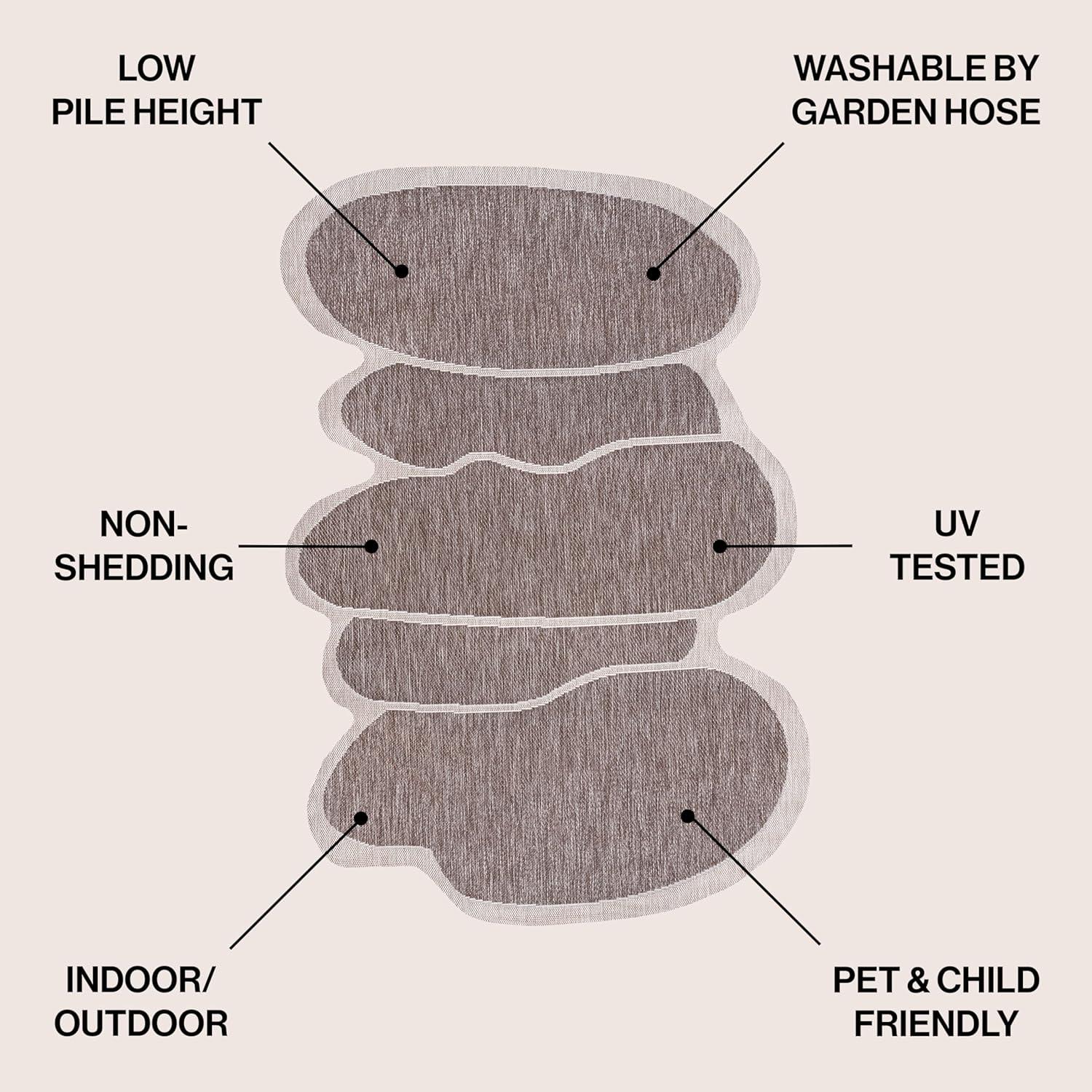 imageJONATHAN Y Rustic Abstract Indoor Outdoor Area Rug 5X8 Light BrownBeige Jasper Modern for Backyard Patio Porch EasyCleaning High Traffic PetFriendly NonShedding SHP101D5Light BrownBeige