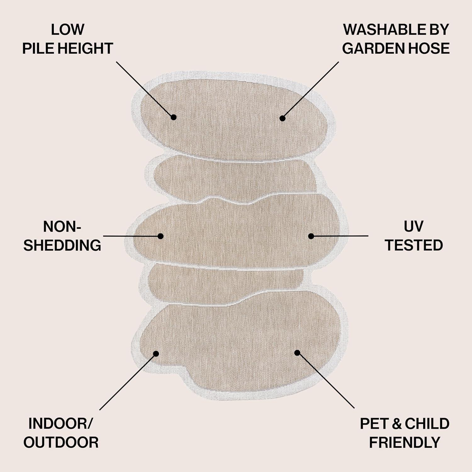 imageJONATHAN Y Rustic Abstract Indoor Outdoor Area Rug 5X8 Light BrownBeige Jasper Modern for Backyard Patio Porch EasyCleaning High Traffic PetFriendly NonShedding SHP101D5BeigeCream