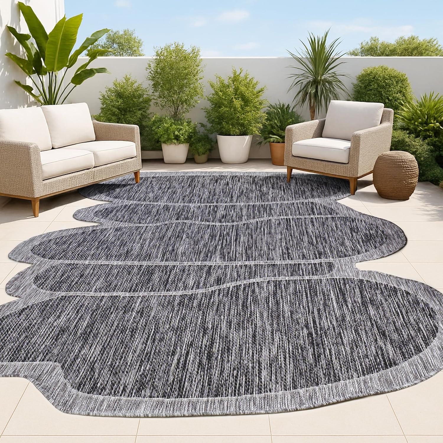 imageJONATHAN Y Rustic Abstract Indoor Outdoor Area Rug 5X8 Light BrownBeige Jasper Modern for Backyard Patio Porch EasyCleaning High Traffic PetFriendly NonShedding SHP101D5Dark GrayGray