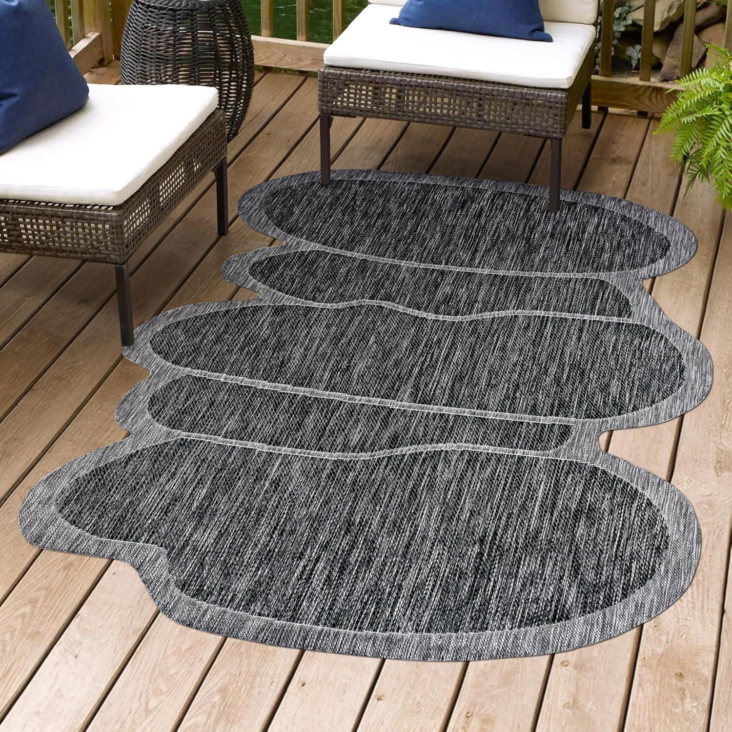 imageJONATHAN Y Rustic Abstract Indoor Outdoor Area Rug 5X8 Light BrownBeige Jasper Modern for Backyard Patio Porch EasyCleaning High Traffic PetFriendly NonShedding SHP101D5Dark GrayGray