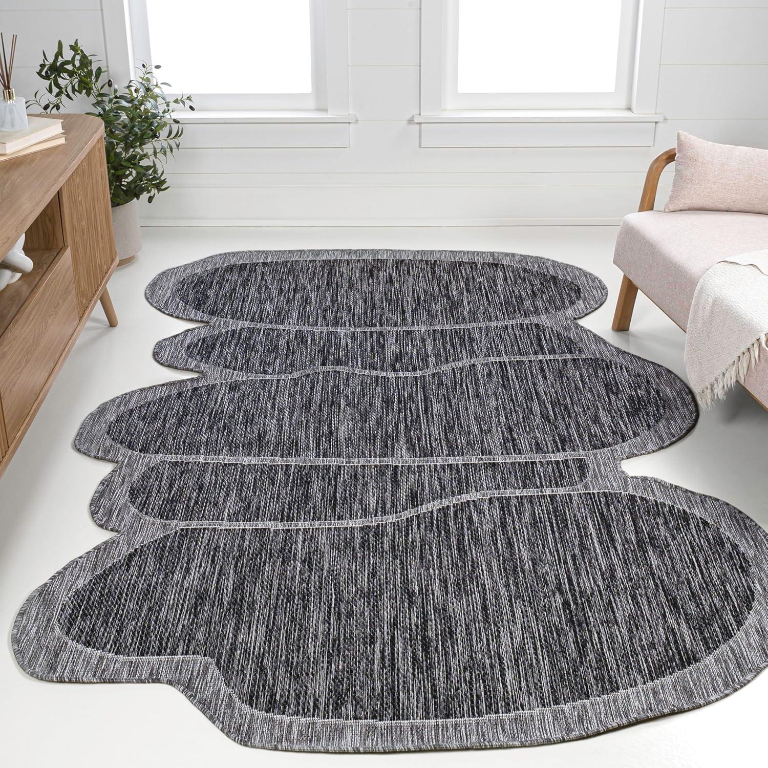 imageJONATHAN Y Rustic Abstract Indoor Outdoor Area Rug 5X8 Light BrownBeige Jasper Modern for Backyard Patio Porch EasyCleaning High Traffic PetFriendly NonShedding SHP101D5Dark GrayGray
