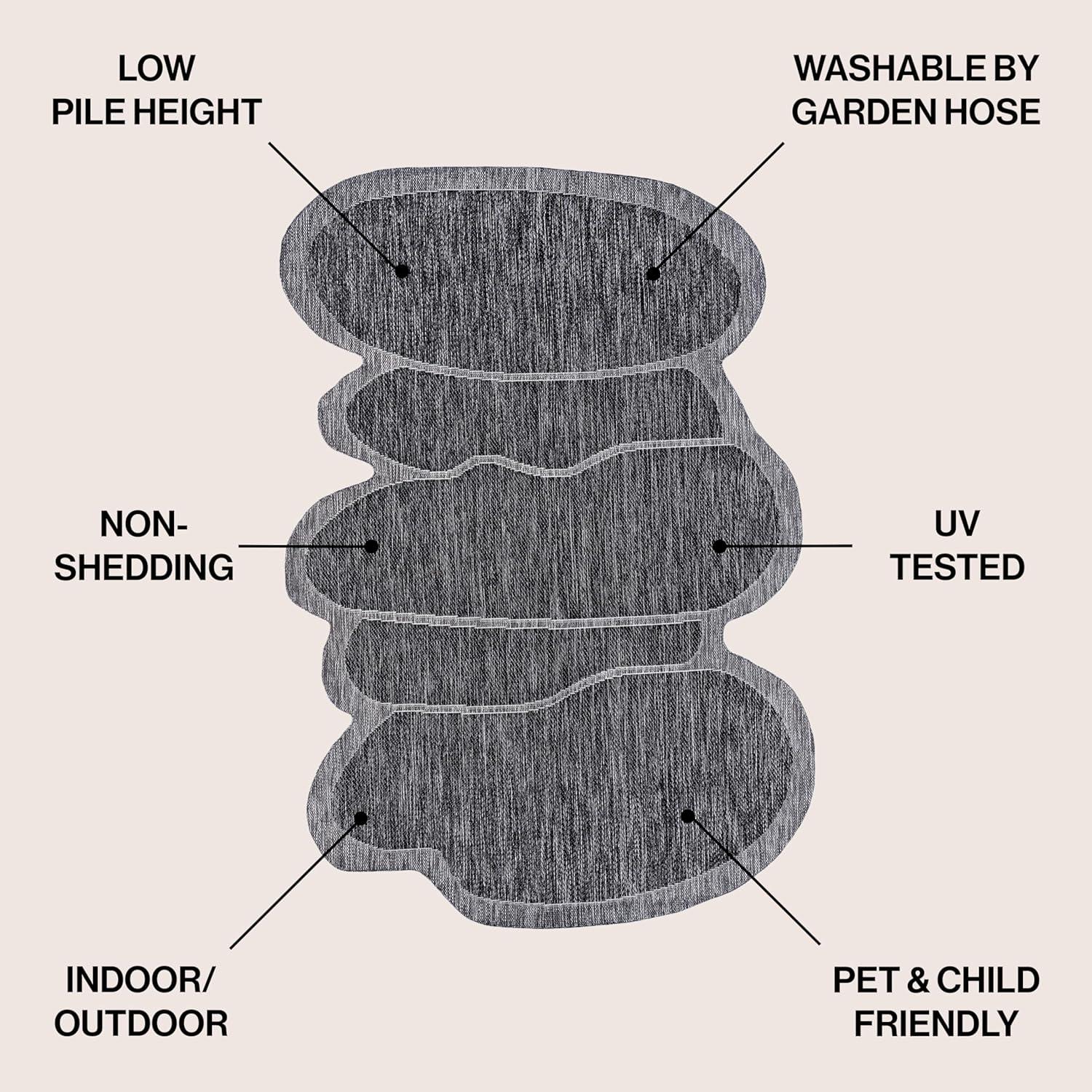 imageJONATHAN Y Rustic Abstract Indoor Outdoor Area Rug 5X8 Light BrownBeige Jasper Modern for Backyard Patio Porch EasyCleaning High Traffic PetFriendly NonShedding SHP101D5Dark GrayGray