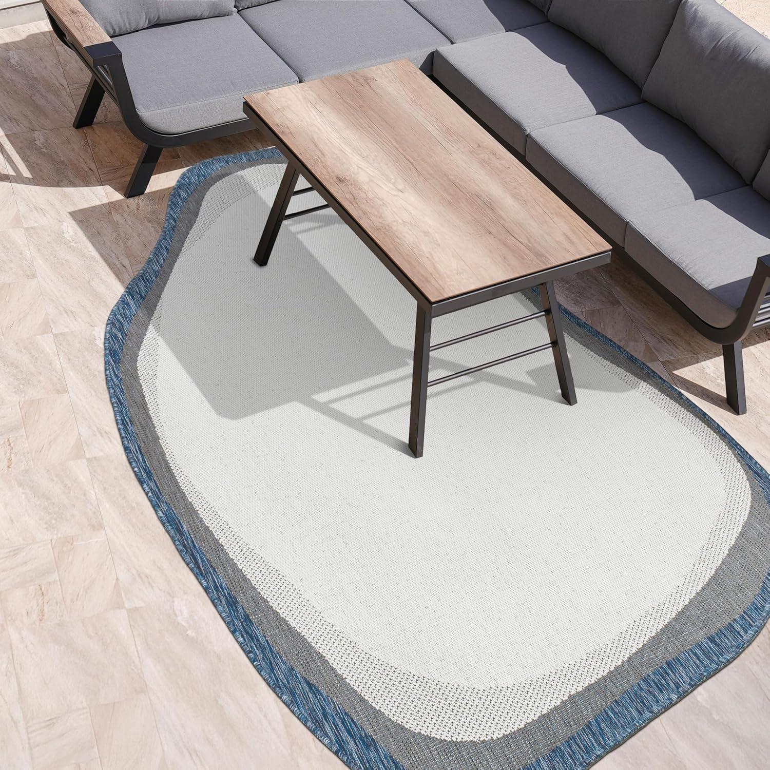 imageJONATHAN Y Rustic Abstract Indoor Outdoor Area Rug 8X10 CreamNavy Wyatt Modern for Backyard Patio Porch EasyCleaning High Traffic PetFriendly NonShedding SHP200D8CreamNavy