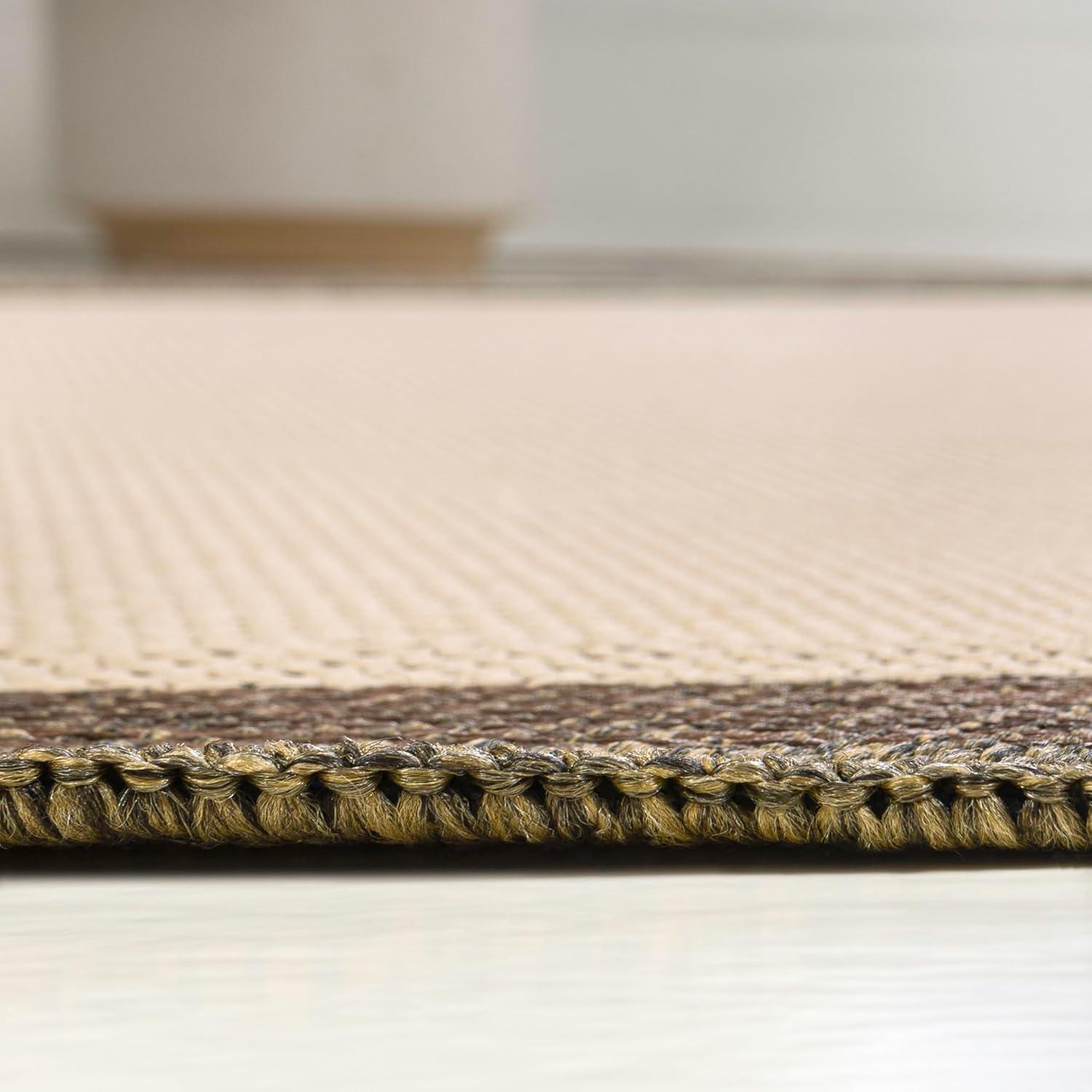 imageJONATHAN Y Rustic Abstract Indoor Outdoor Area Rug 8X10 CreamNavy Wyatt Modern for Backyard Patio Porch EasyCleaning High Traffic PetFriendly NonShedding SHP200D8BeigeBrown