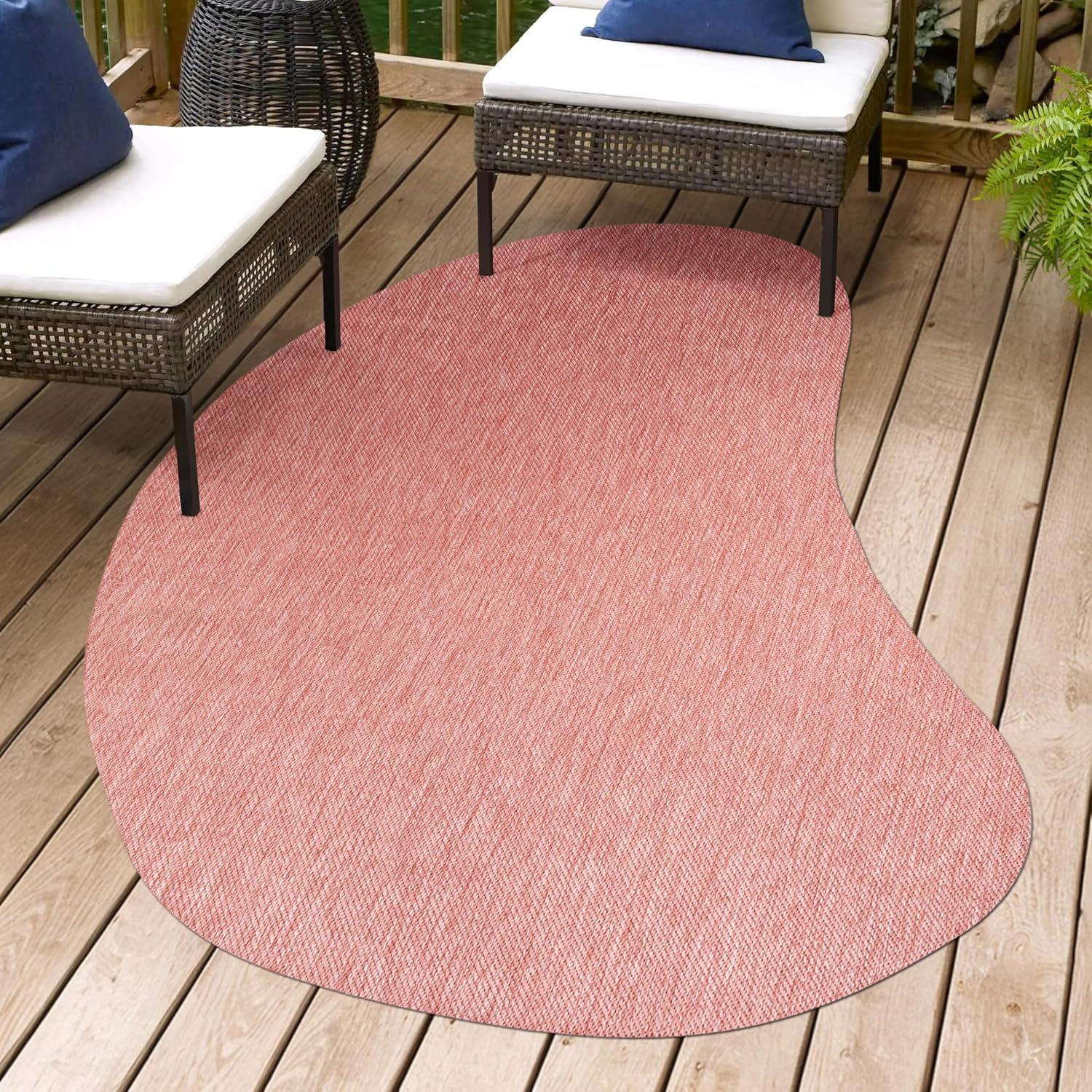 imageJONATHAN Y Rustic Organic Curve Indoor Outdoor Area Rug 8X10 Brown Evan Modern for Backyard Patio Porch EasyCleaning High Traffic PetFriendly NonShedding SHP102E8Light Rose