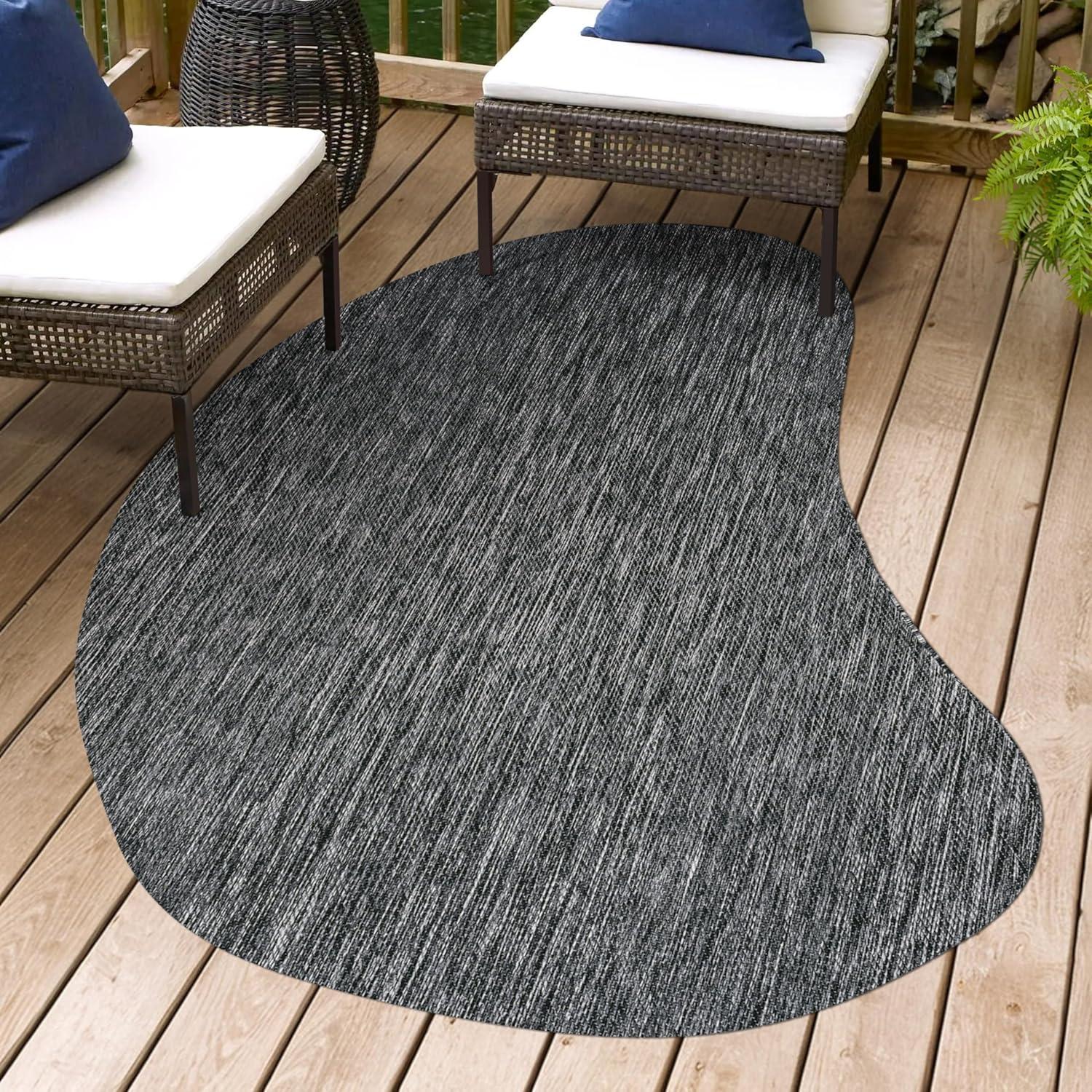imageJONATHAN Y Rustic Organic Curve Indoor Outdoor Area Rug 8X10 Brown Evan Modern for Backyard Patio Porch EasyCleaning High Traffic PetFriendly NonShedding SHP102E8Dark Gray