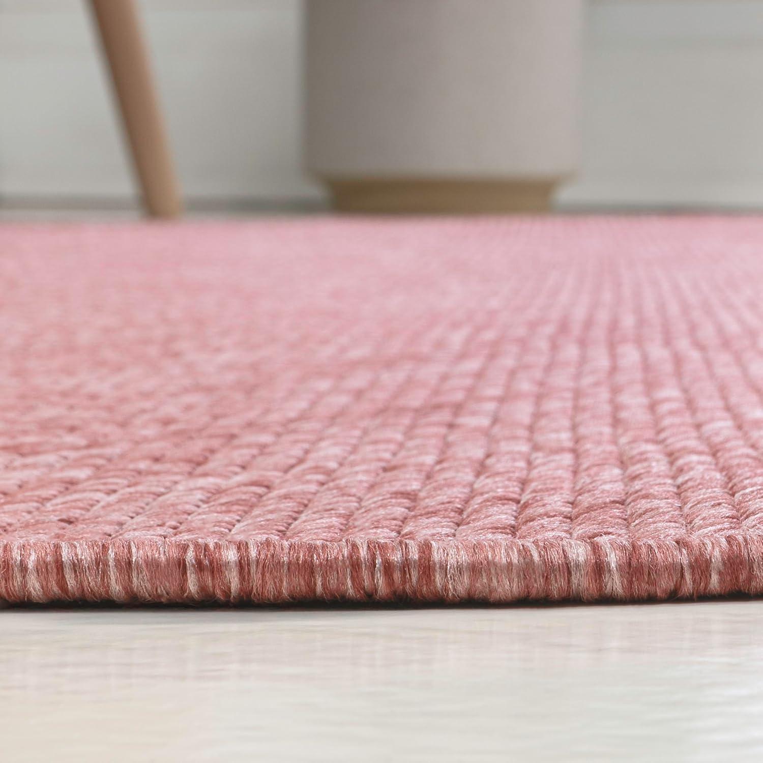 imageJONATHAN Y Rustic Organic Curve Indoor Outdoor Area Rug 8X10 Brown Evan Modern for Backyard Patio Porch EasyCleaning High Traffic PetFriendly NonShedding SHP102E8Light Rose