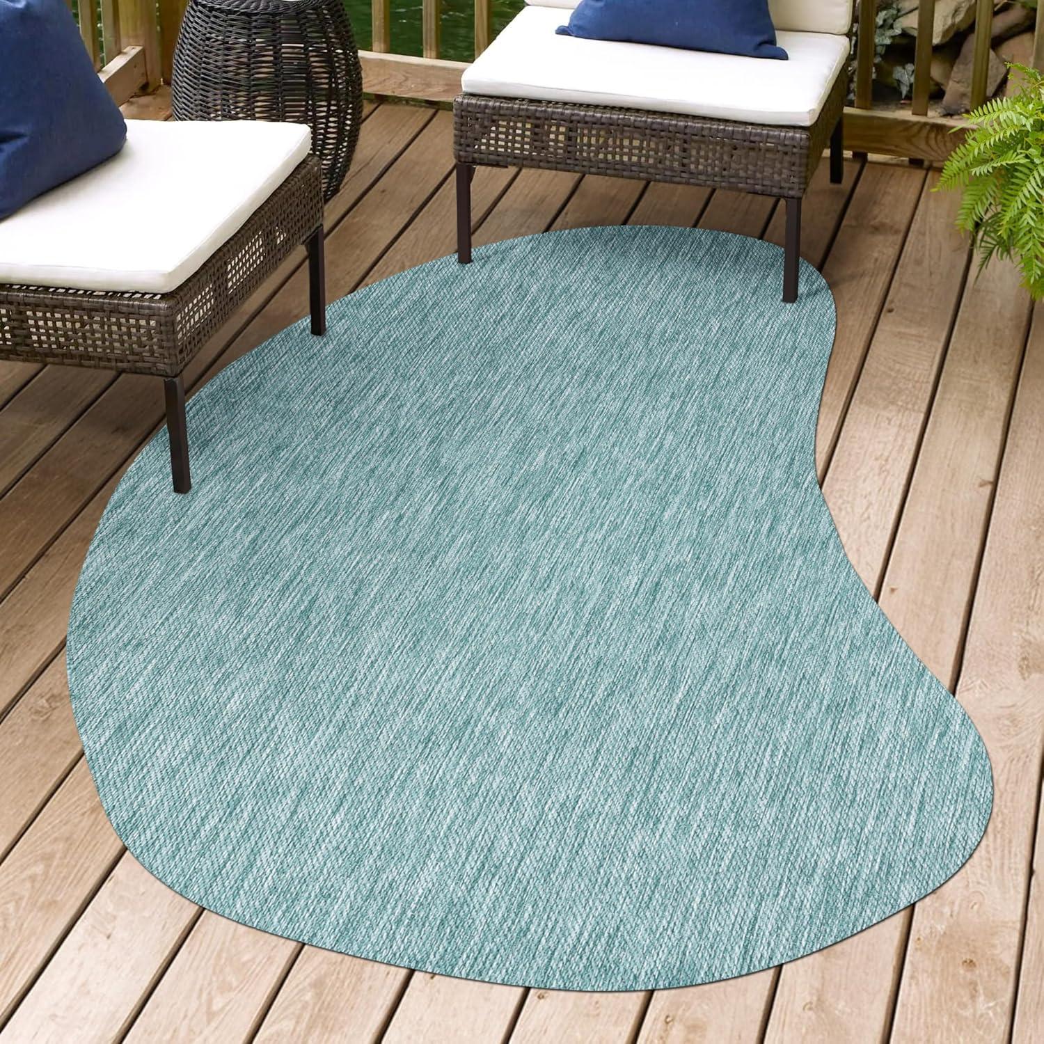 imageJONATHAN Y Rustic Organic Curve Indoor Outdoor Area Rug 8X10 Brown Evan Modern for Backyard Patio Porch EasyCleaning High Traffic PetFriendly NonShedding SHP102E8Turquoise