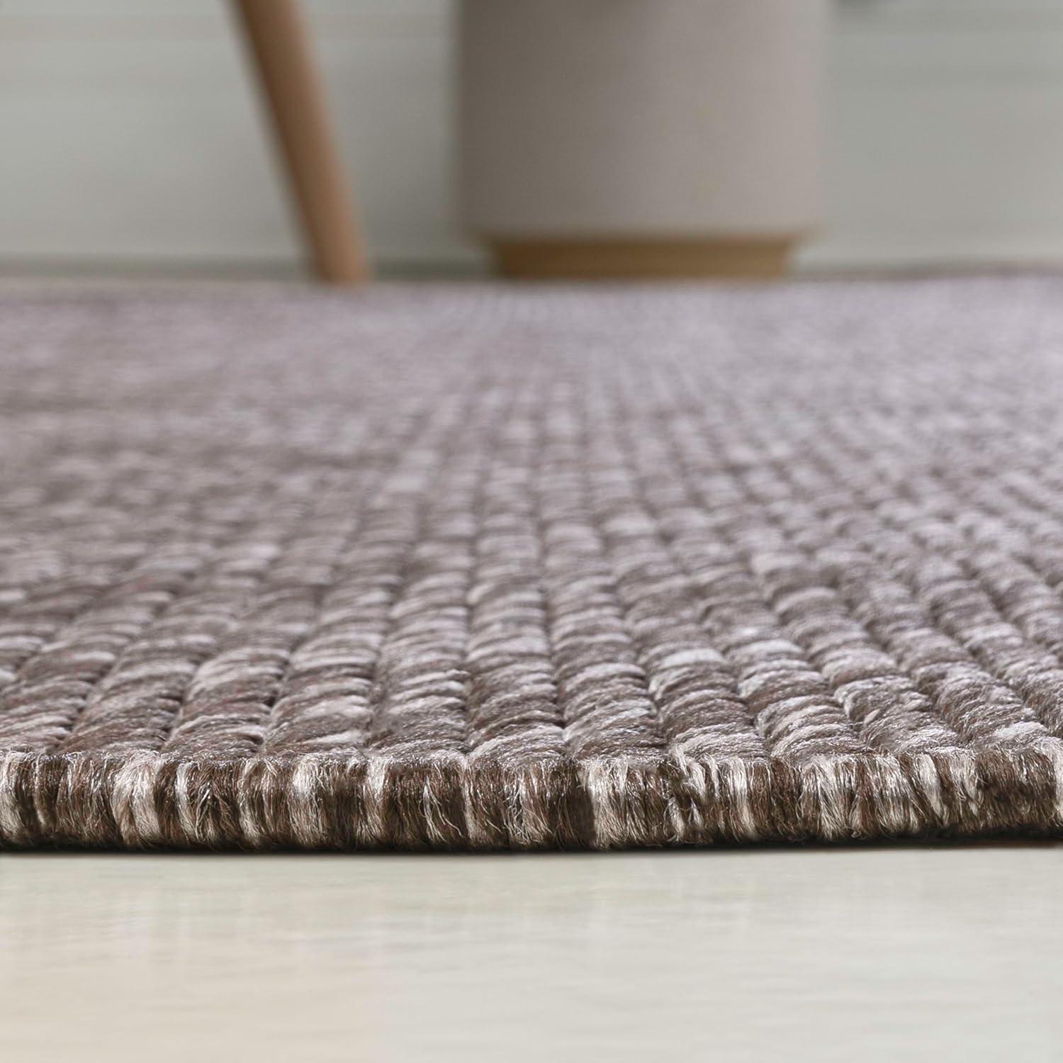 imageJONATHAN Y Rustic Organic Curve Indoor Outdoor Area Rug 8X10 Brown Evan Modern for Backyard Patio Porch EasyCleaning High Traffic PetFriendly NonShedding SHP102E8Brown