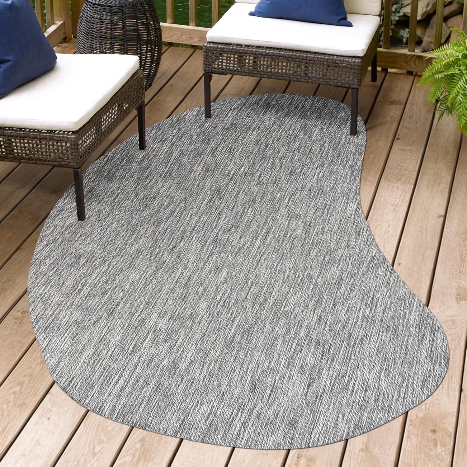 imageJONATHAN Y Rustic Organic Curve Indoor Outdoor Area Rug 8X10 Brown Evan Modern for Backyard Patio Porch EasyCleaning High Traffic PetFriendly NonShedding SHP102E8Grey