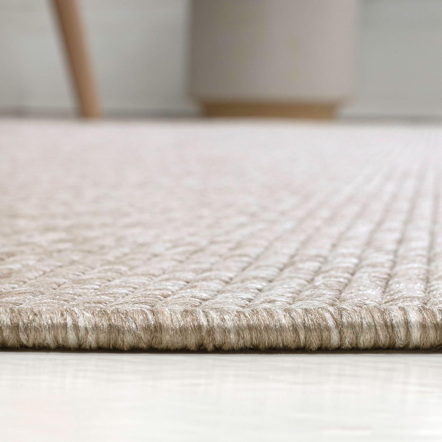 imageJONATHAN Y Rustic Organic Curve Indoor Outdoor Area Rug 8X10 Brown Evan Modern for Backyard Patio Porch EasyCleaning High Traffic PetFriendly NonShedding SHP102E8Beige