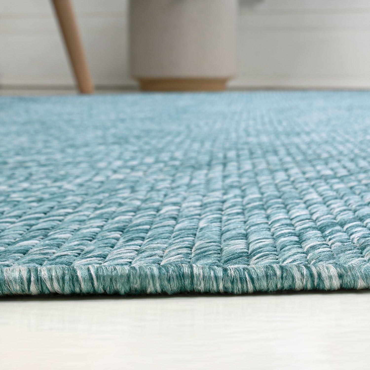 imageJONATHAN Y Rustic Organic Curve Indoor Outdoor Area Rug 8X10 Brown Evan Modern for Backyard Patio Porch EasyCleaning High Traffic PetFriendly NonShedding SHP102E8Turquoise