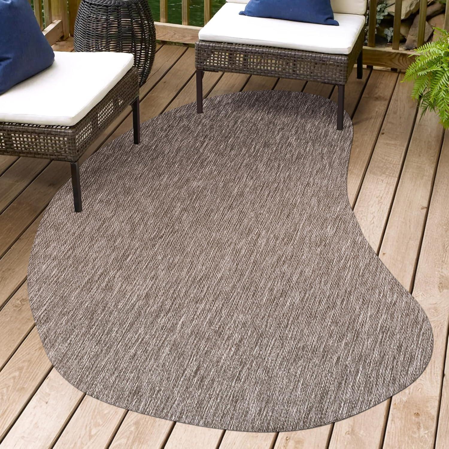 imageJONATHAN Y Rustic Organic Curve Indoor Outdoor Area Rug 8X10 Brown Evan Modern for Backyard Patio Porch EasyCleaning High Traffic PetFriendly NonShedding SHP102E8Brown