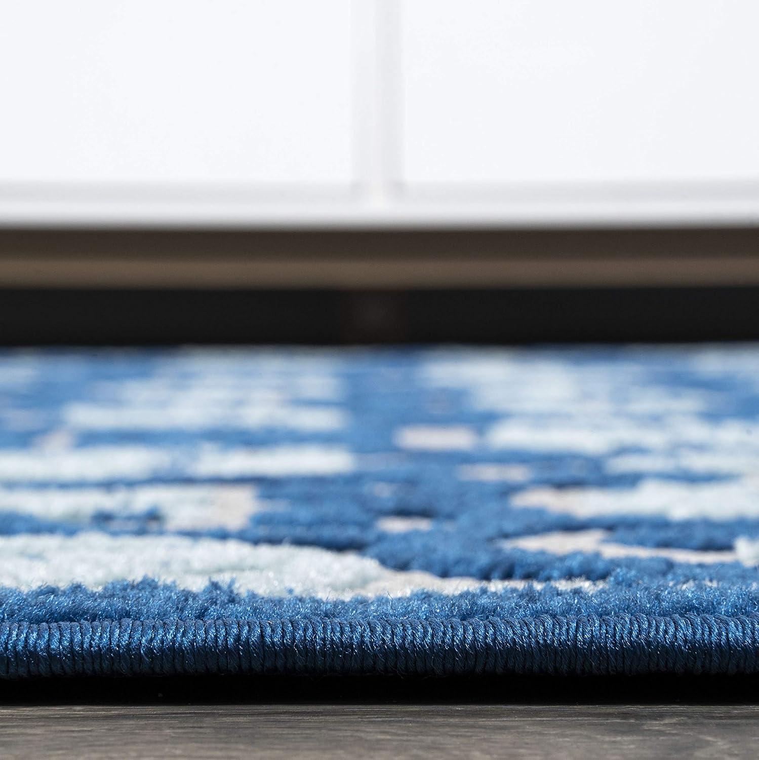 imageJONATHAN Y Tile Trellis Indoor Outdoor Runner Rug 2X8 Light GrayBlue Gallia HighLow for Backyard Patio Porch EasyCleaning High Traffic PetFriendly NonShedding AMC107B28Light GrayBlue